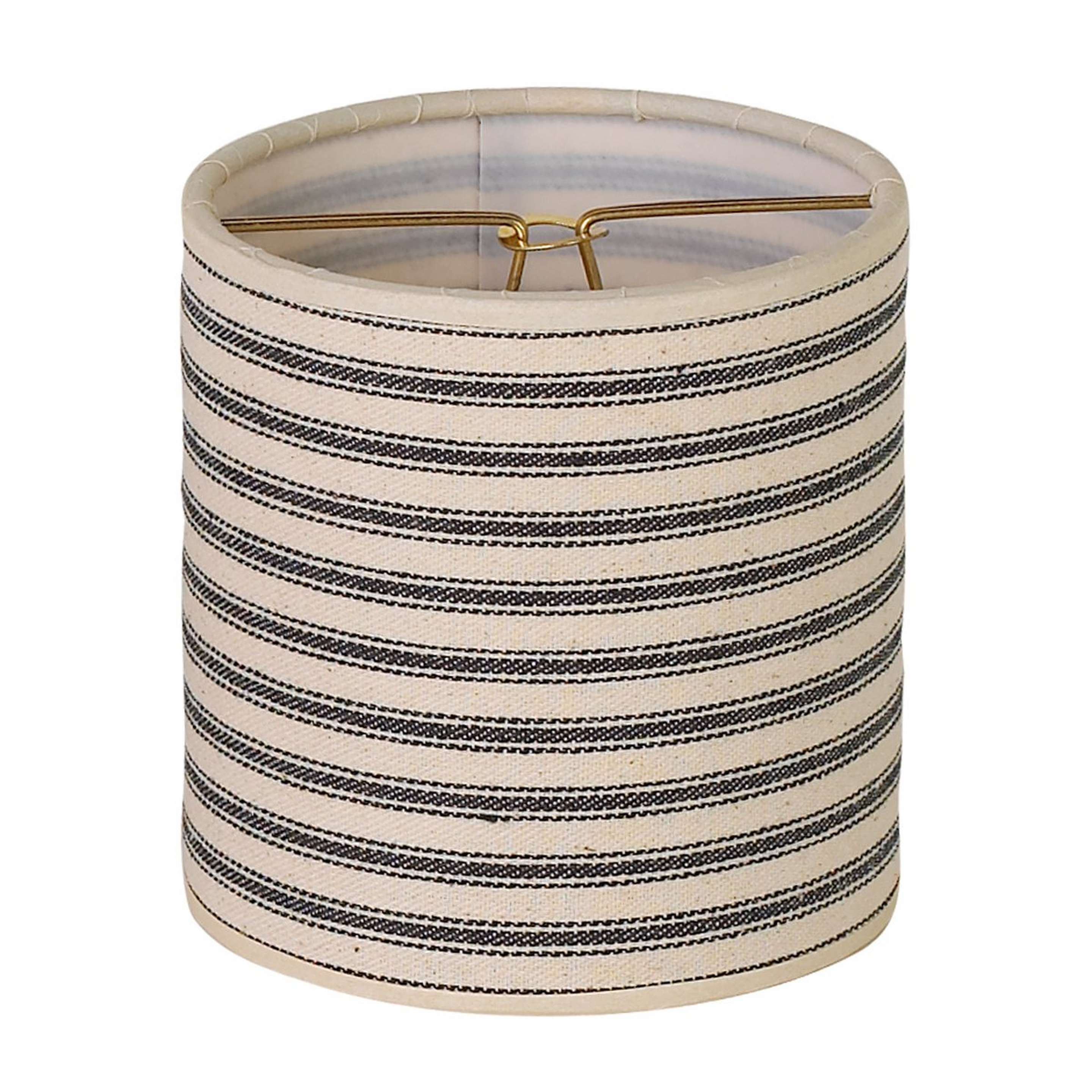 A 4" Horizontal Ticking Stripe Chandelier Shade with Black color