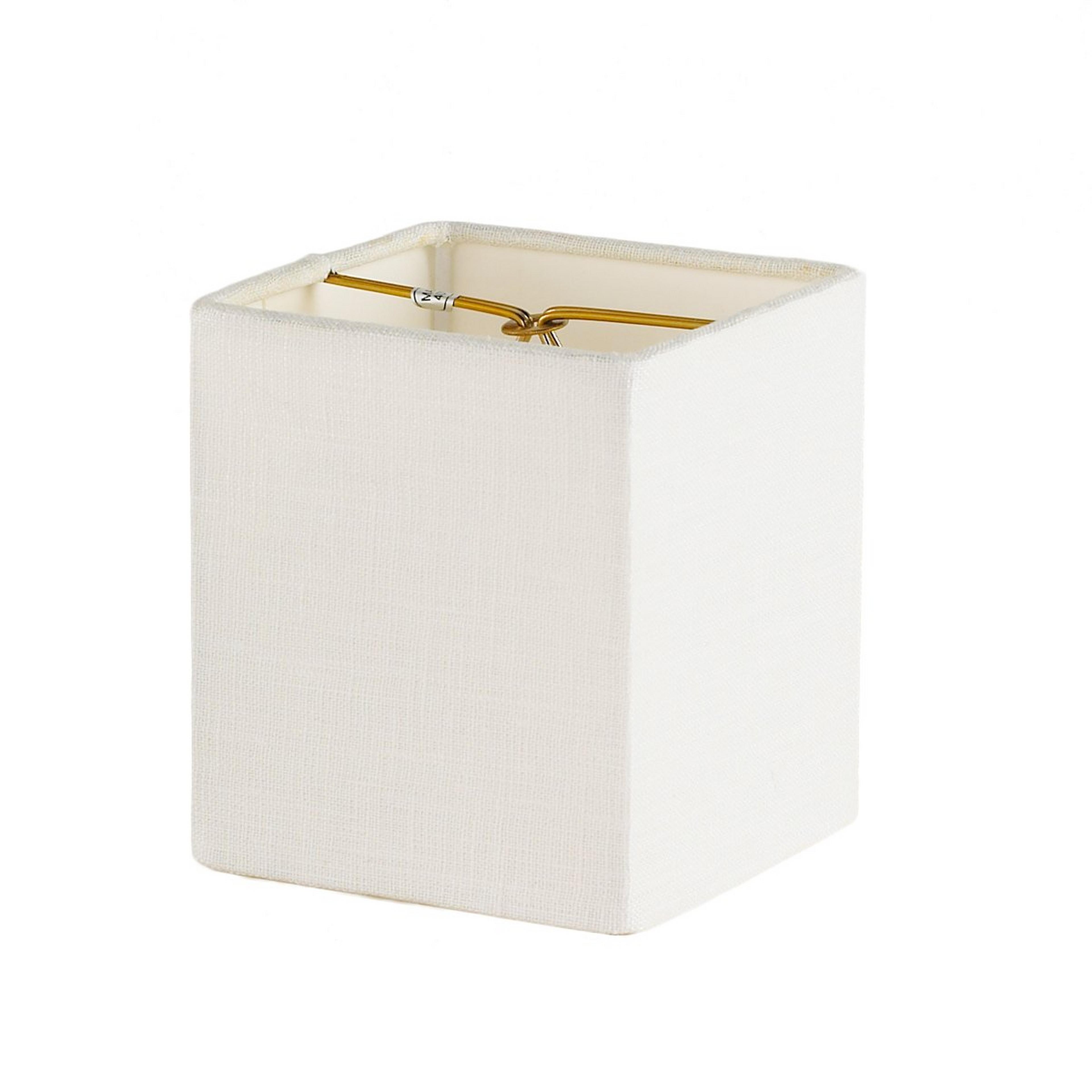 A 3.5" Square Linen Chandelier Shade with White Linen color
