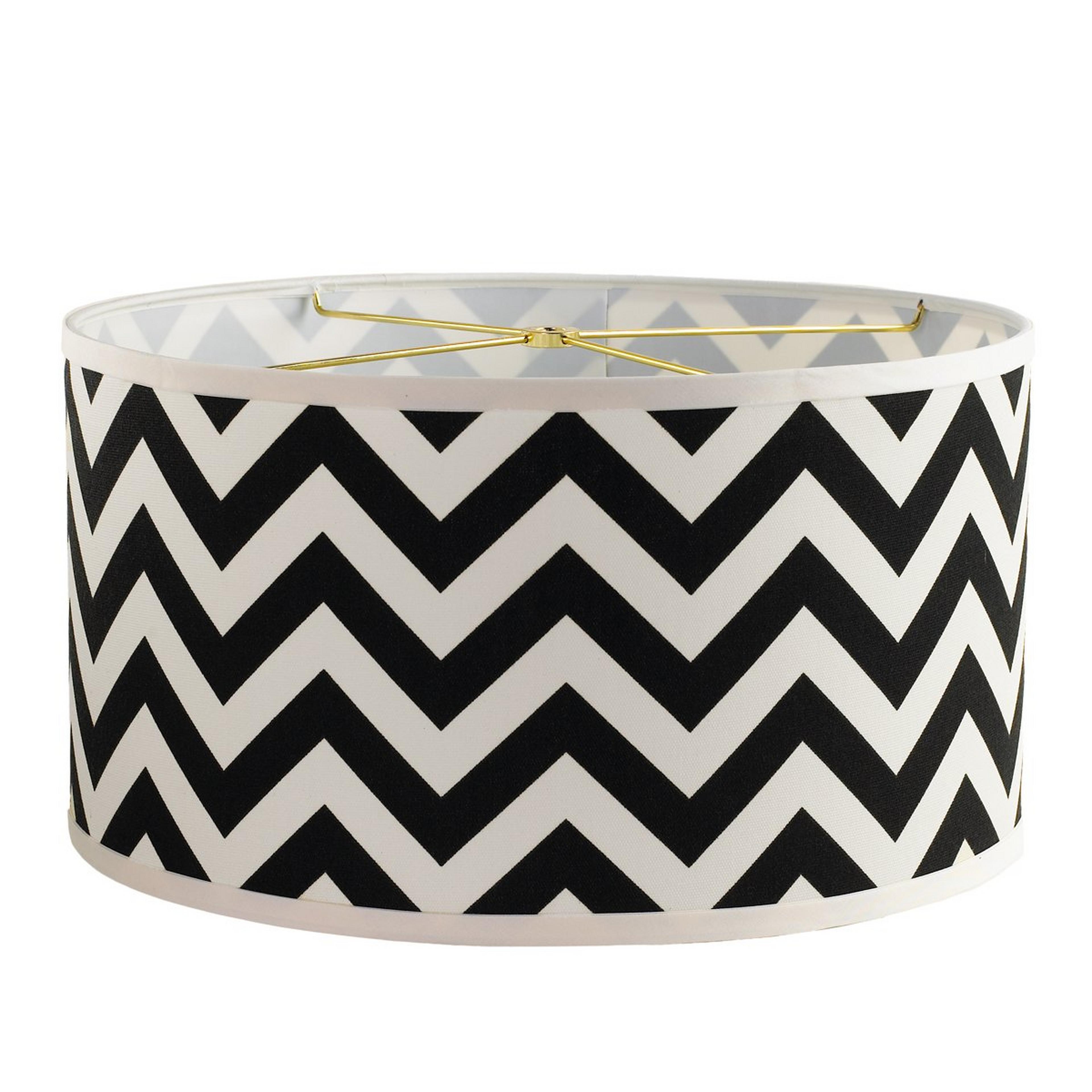 A 16" Shallow Chevron Drum Shade with Black & White color