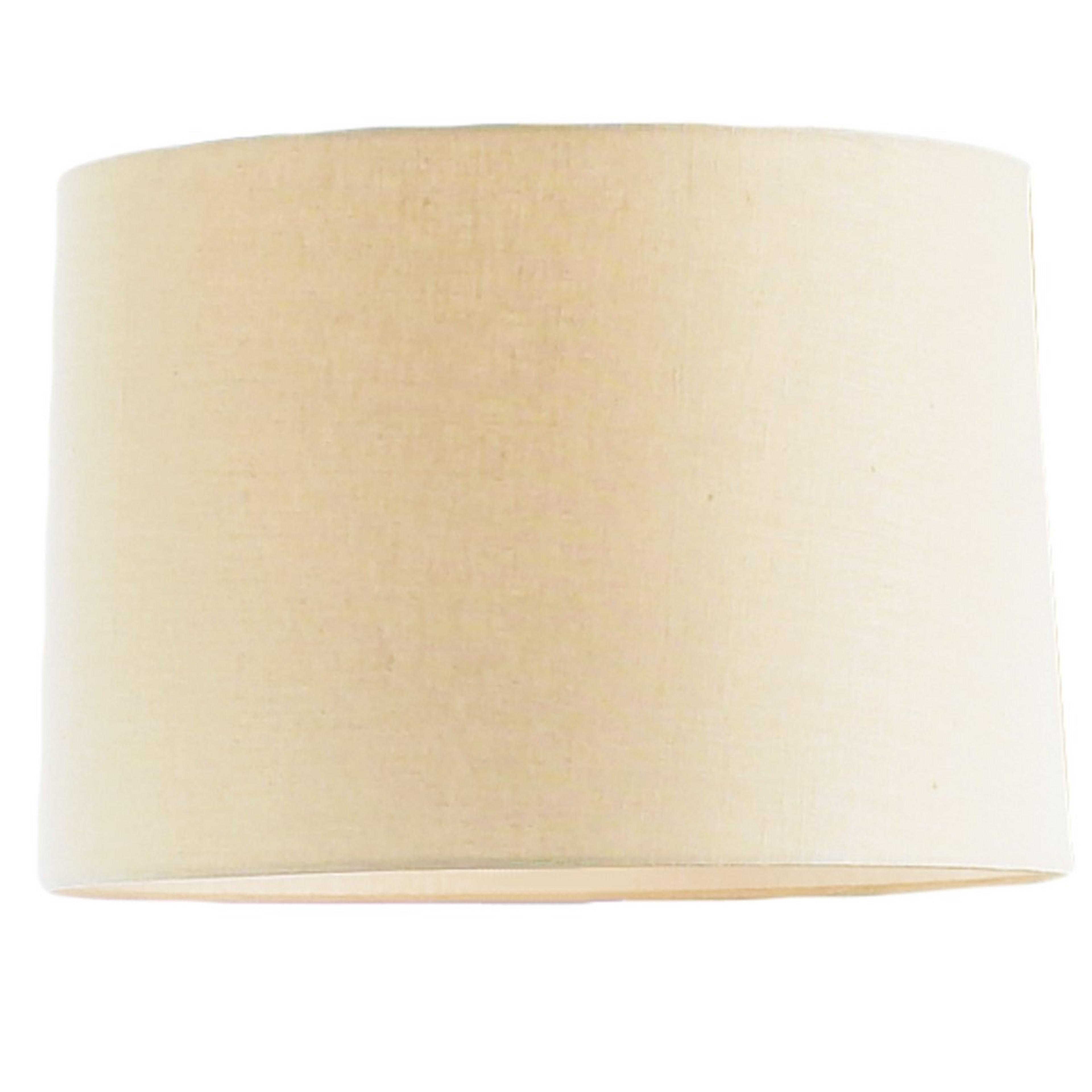 A 16" Beige Linen Drum Shade with Beige color