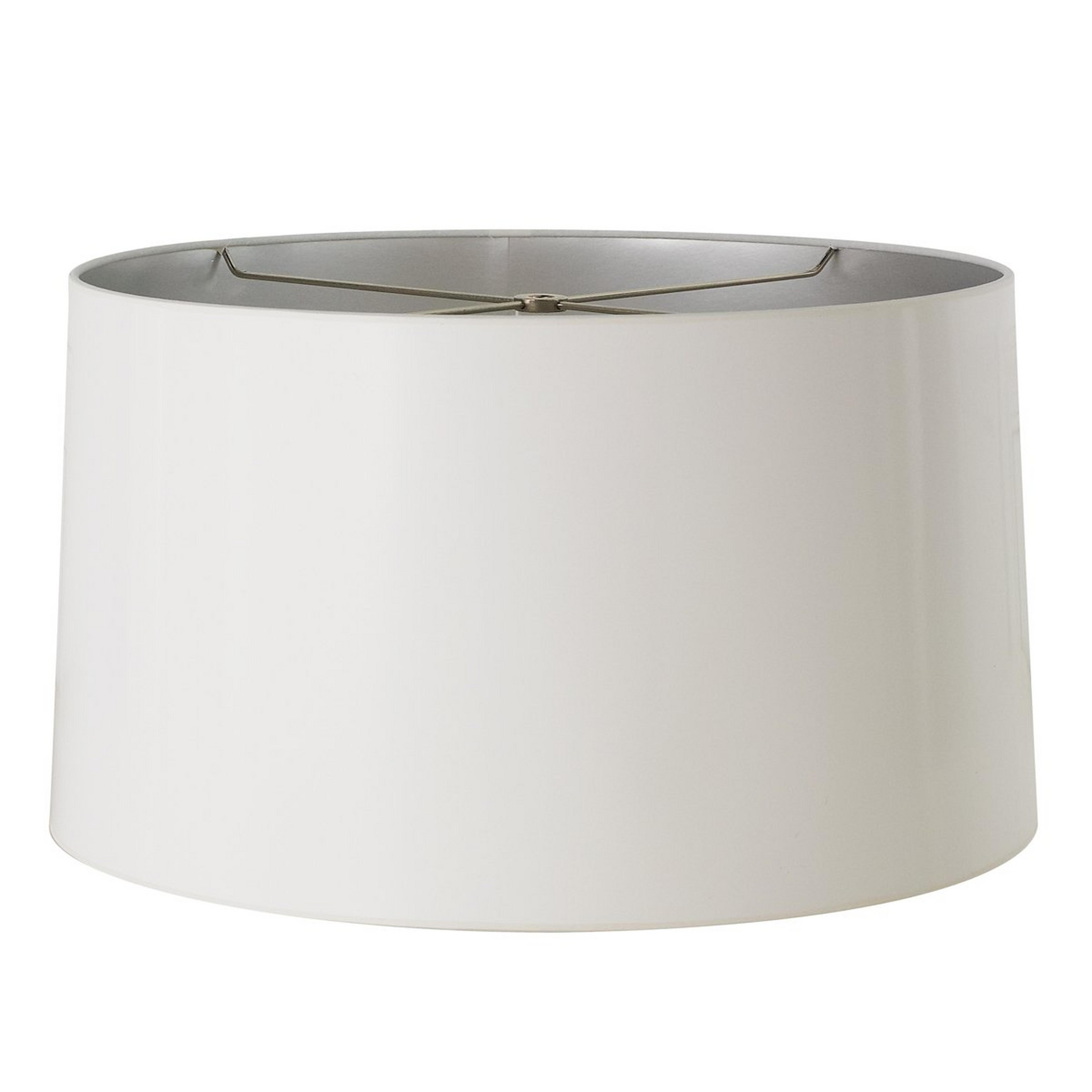 18" White Gloss with Silver Lining Lamp Shade