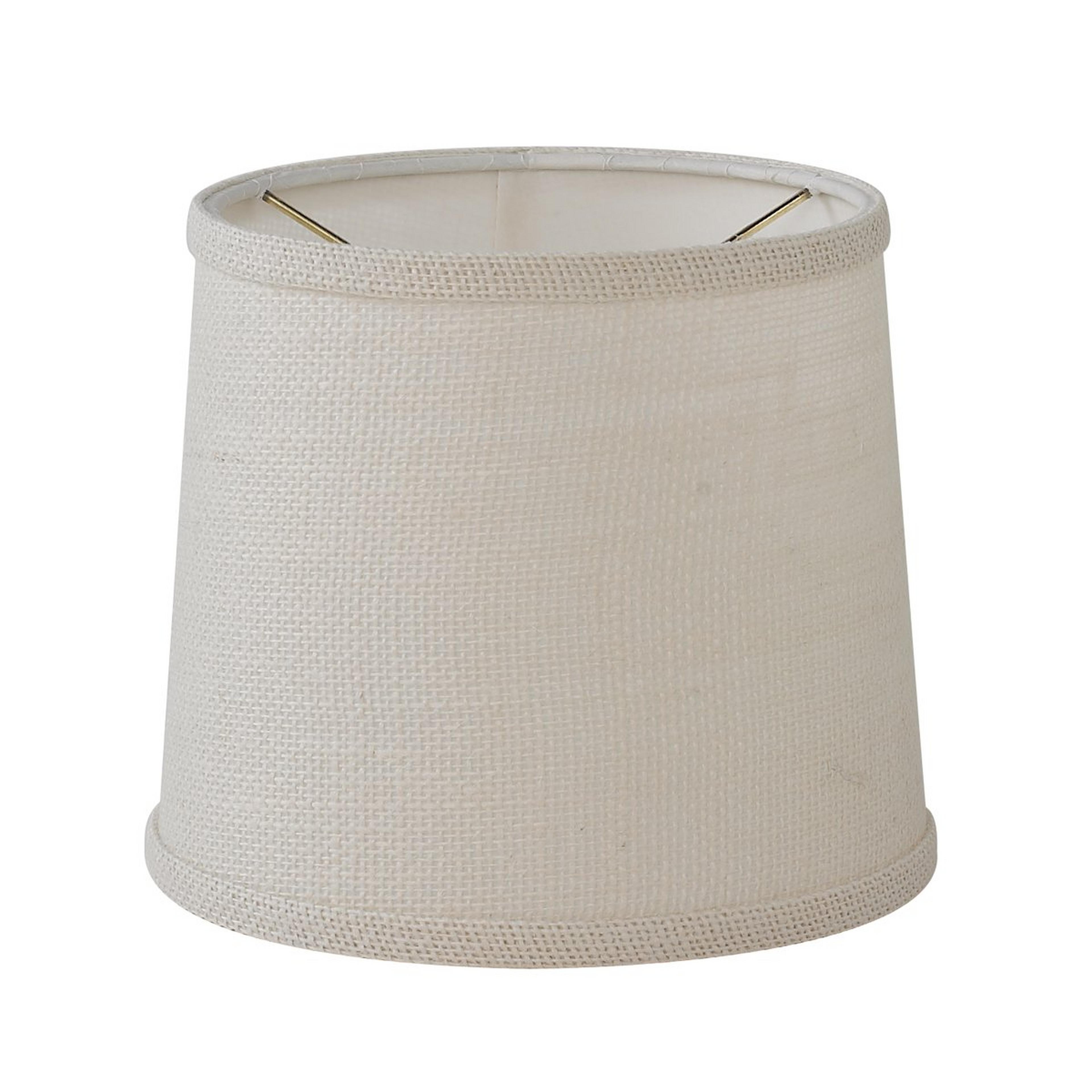 A 8" Uno Burlap Mini Drum Shade with Cream Burlap color