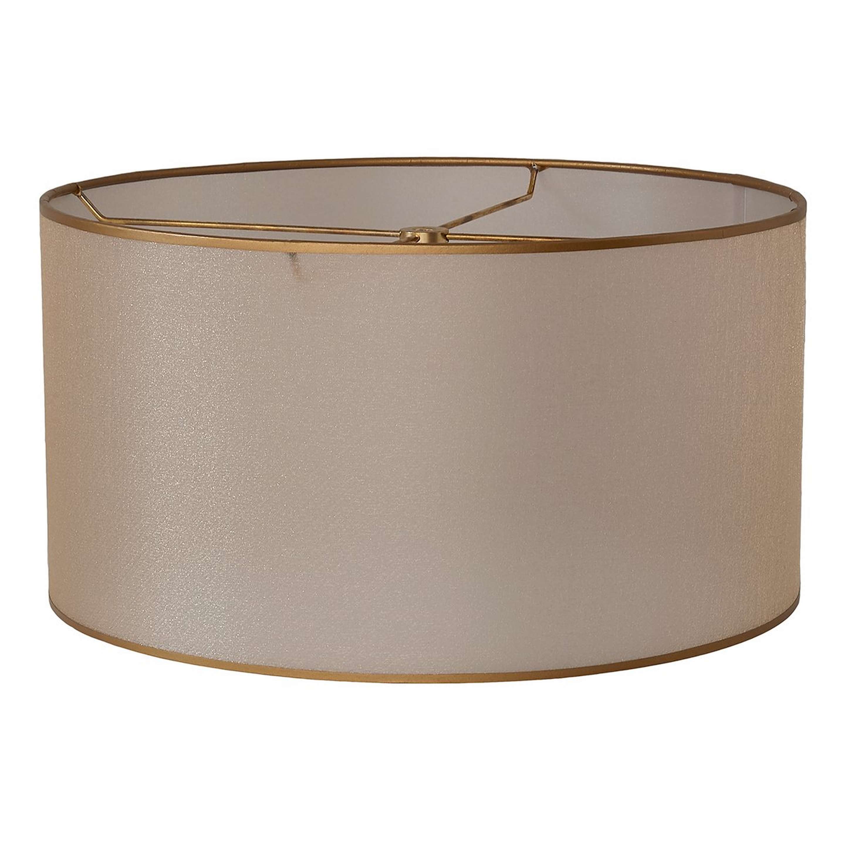 A 15" Sheer Elegance Organza Drum Shade with Gold color