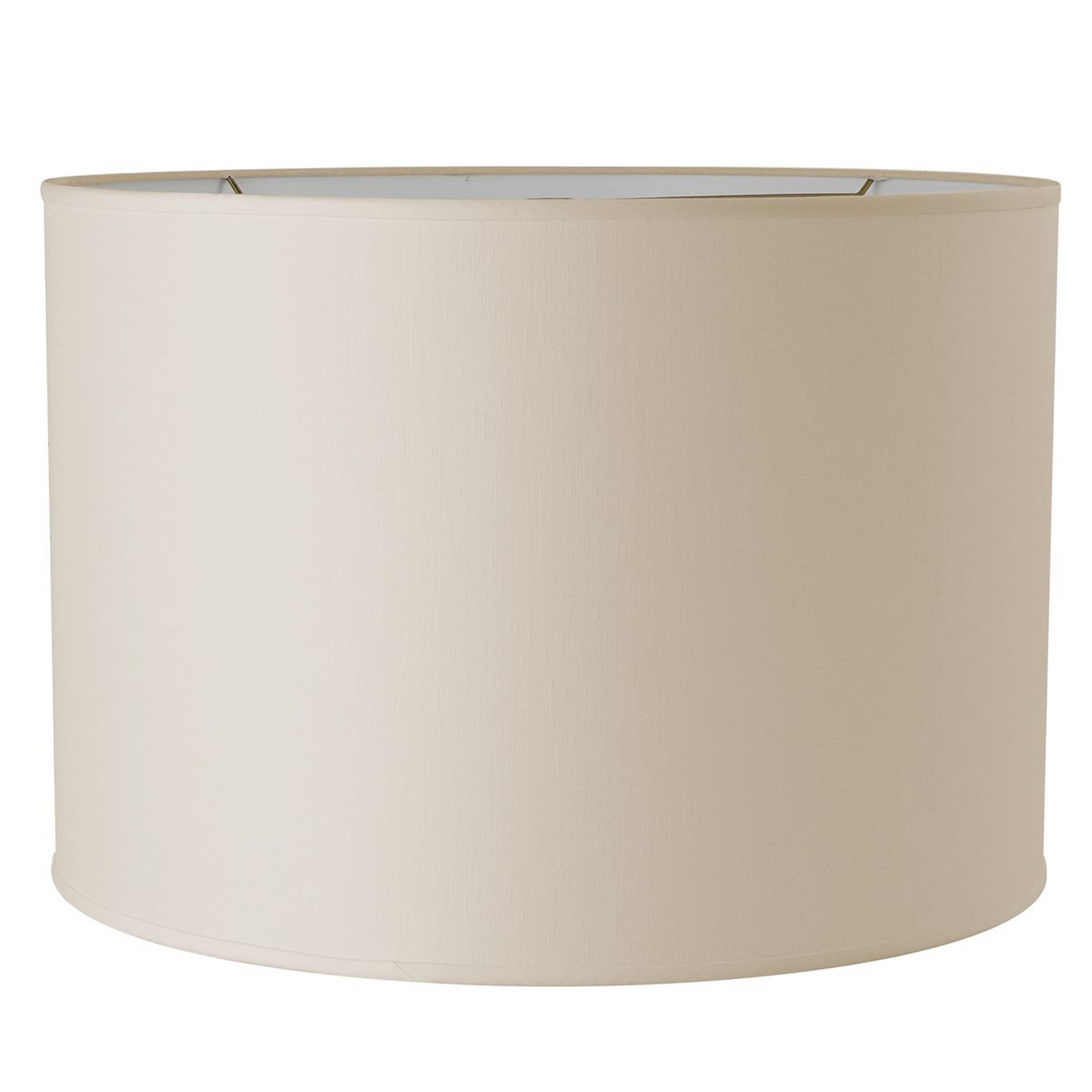 A 20" White Linen Drum Shade with Beige color