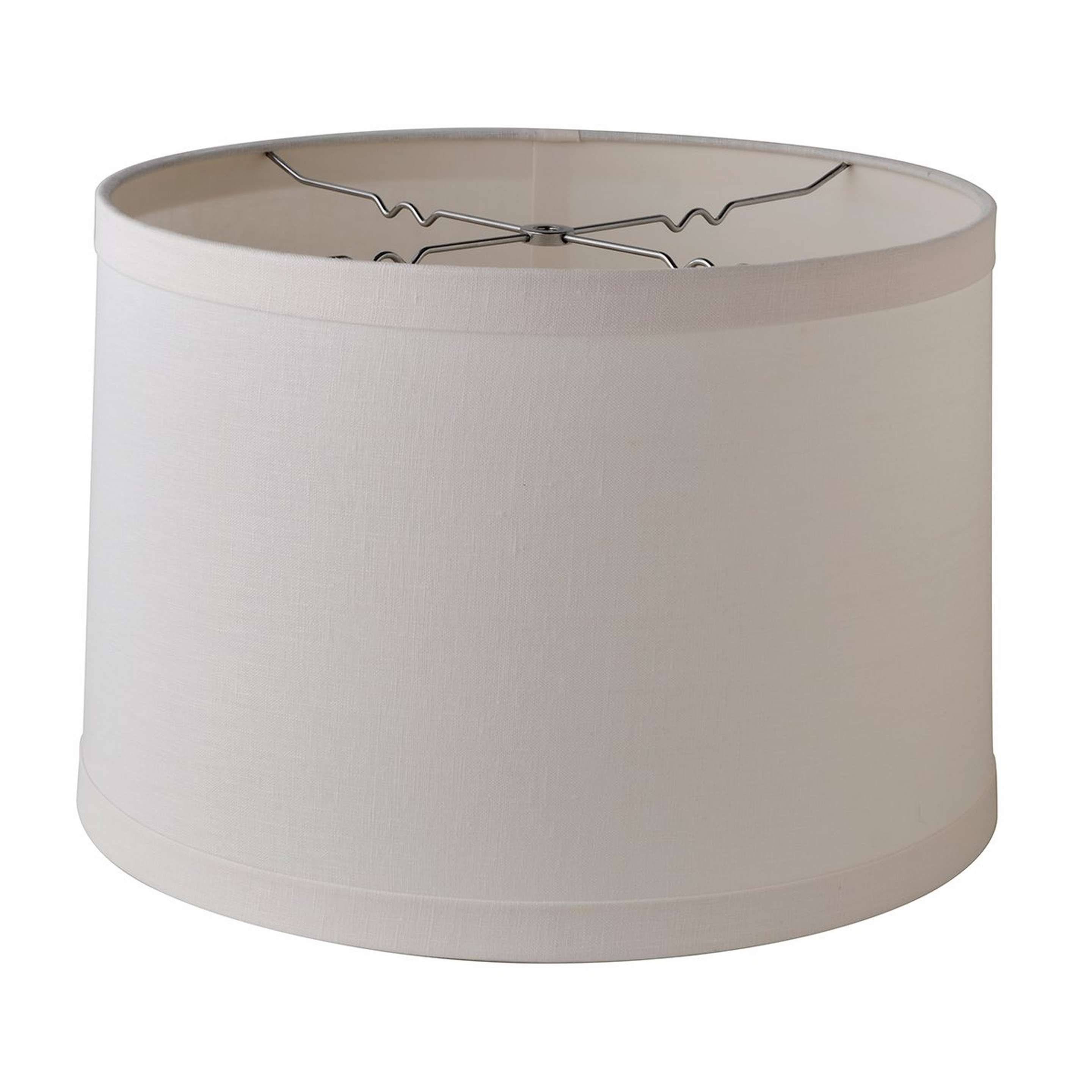 17" Linen Drum Lampshade Wide Band Trim