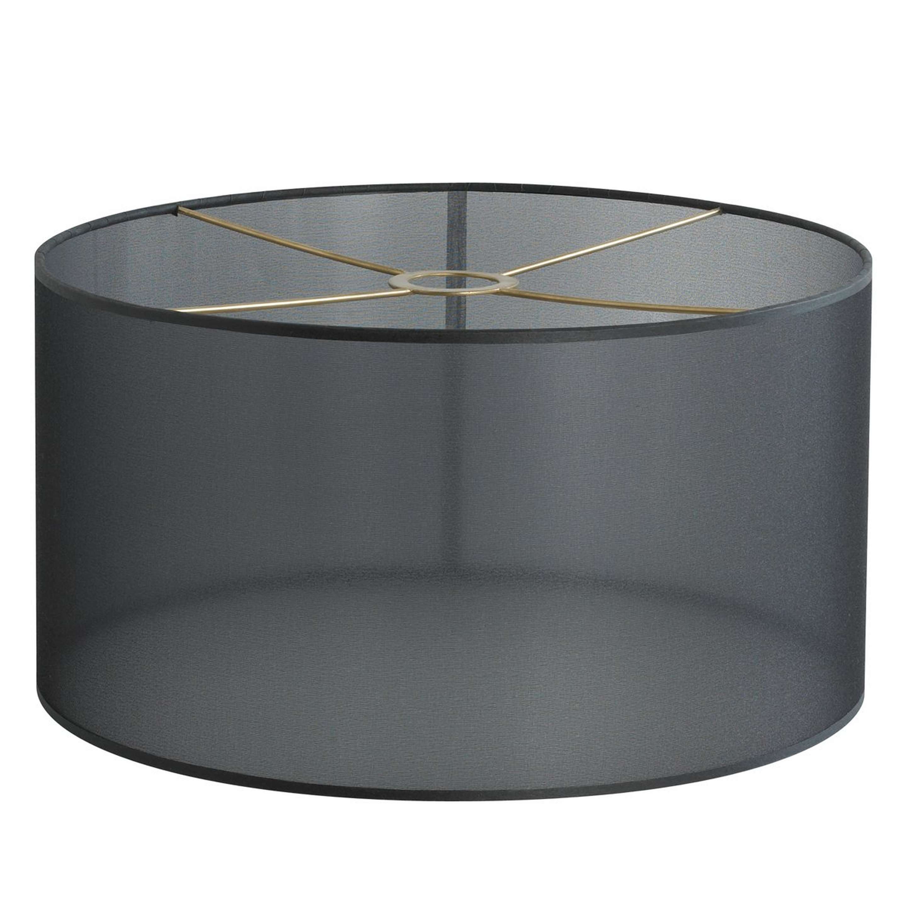 A 15" Euro Fitter Sheer Elegance Organza Drum Shade with Black color