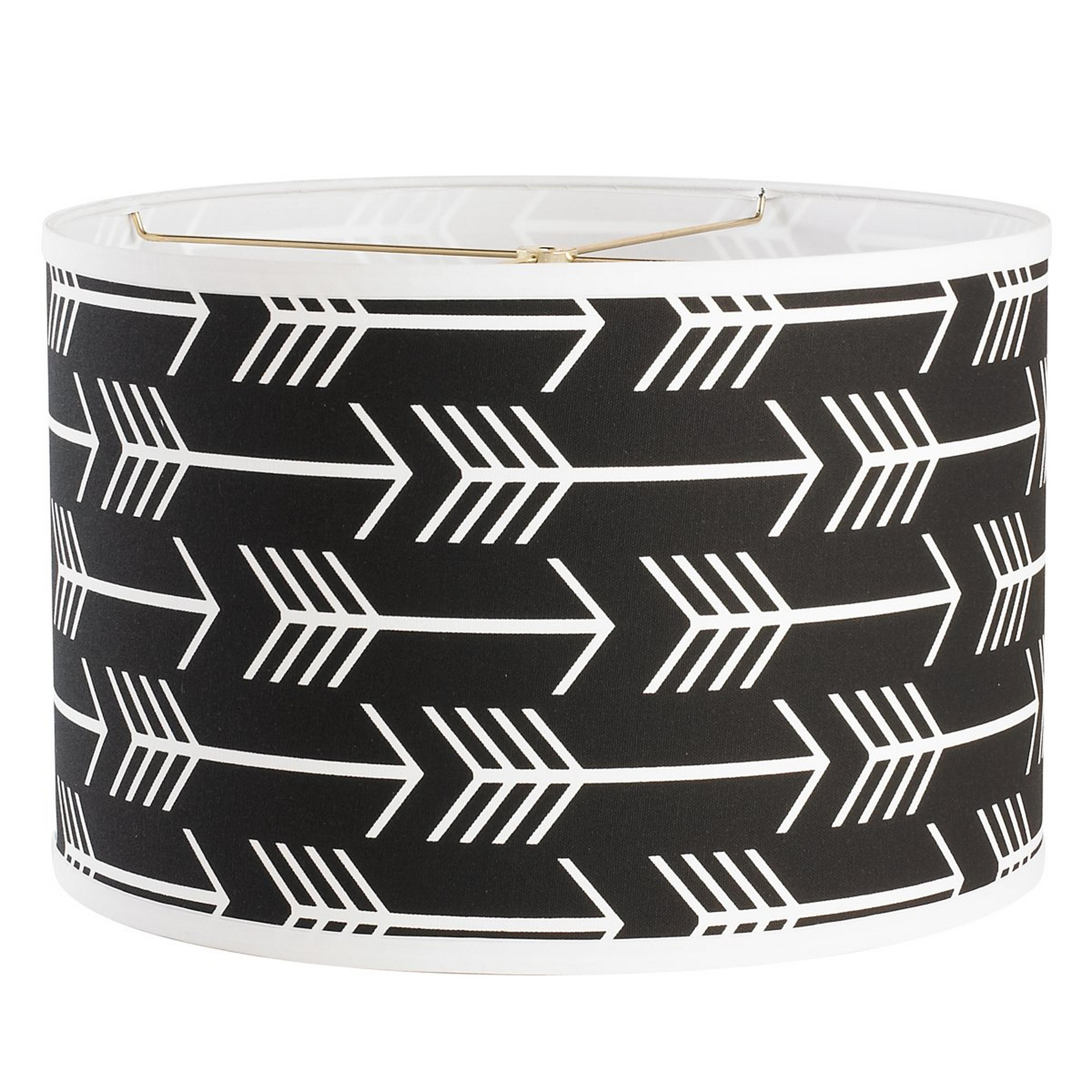 A 16" Straight Arrows Drum Shade with Black/White color