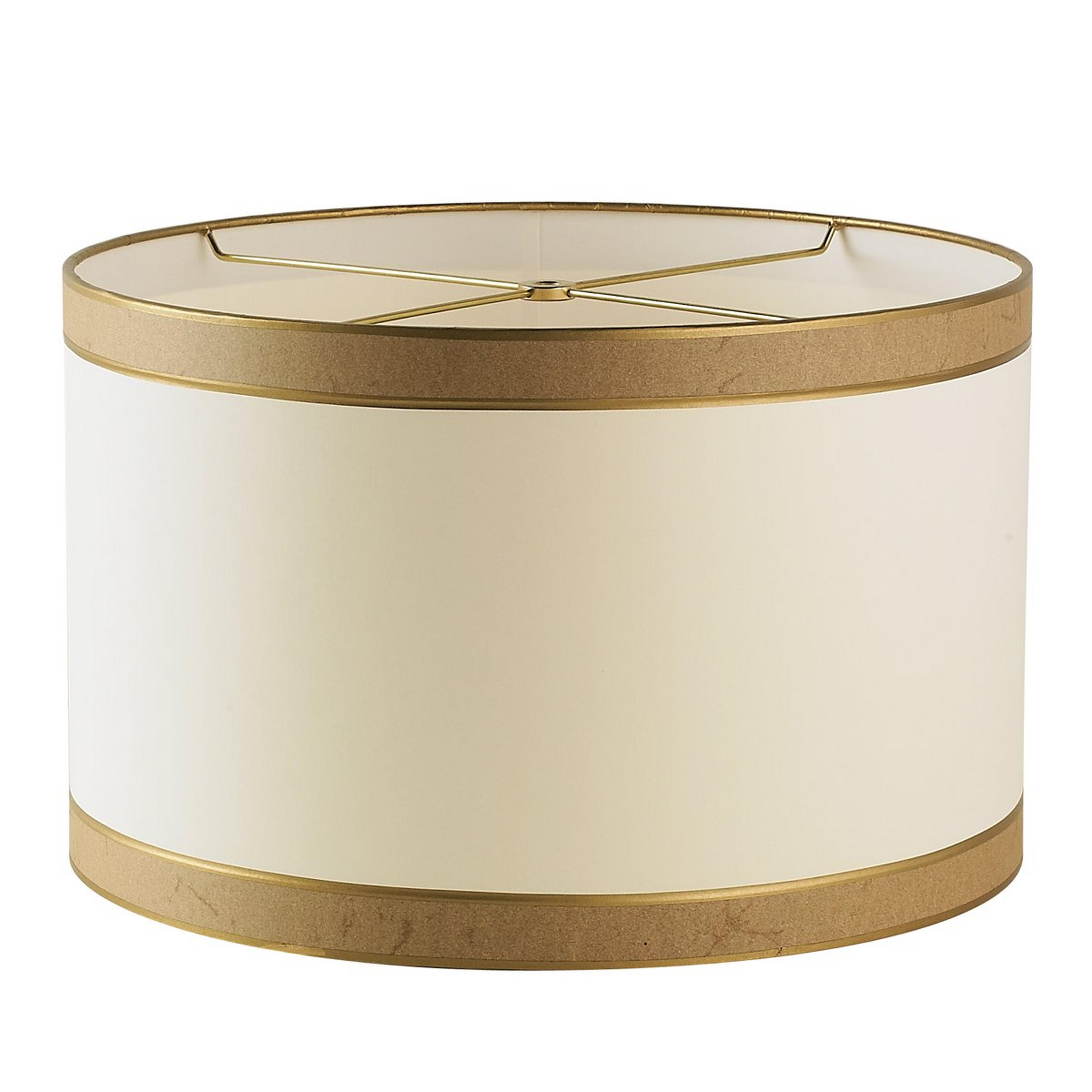 A 18" Metallic Trimmed Paper Shade with Cream color