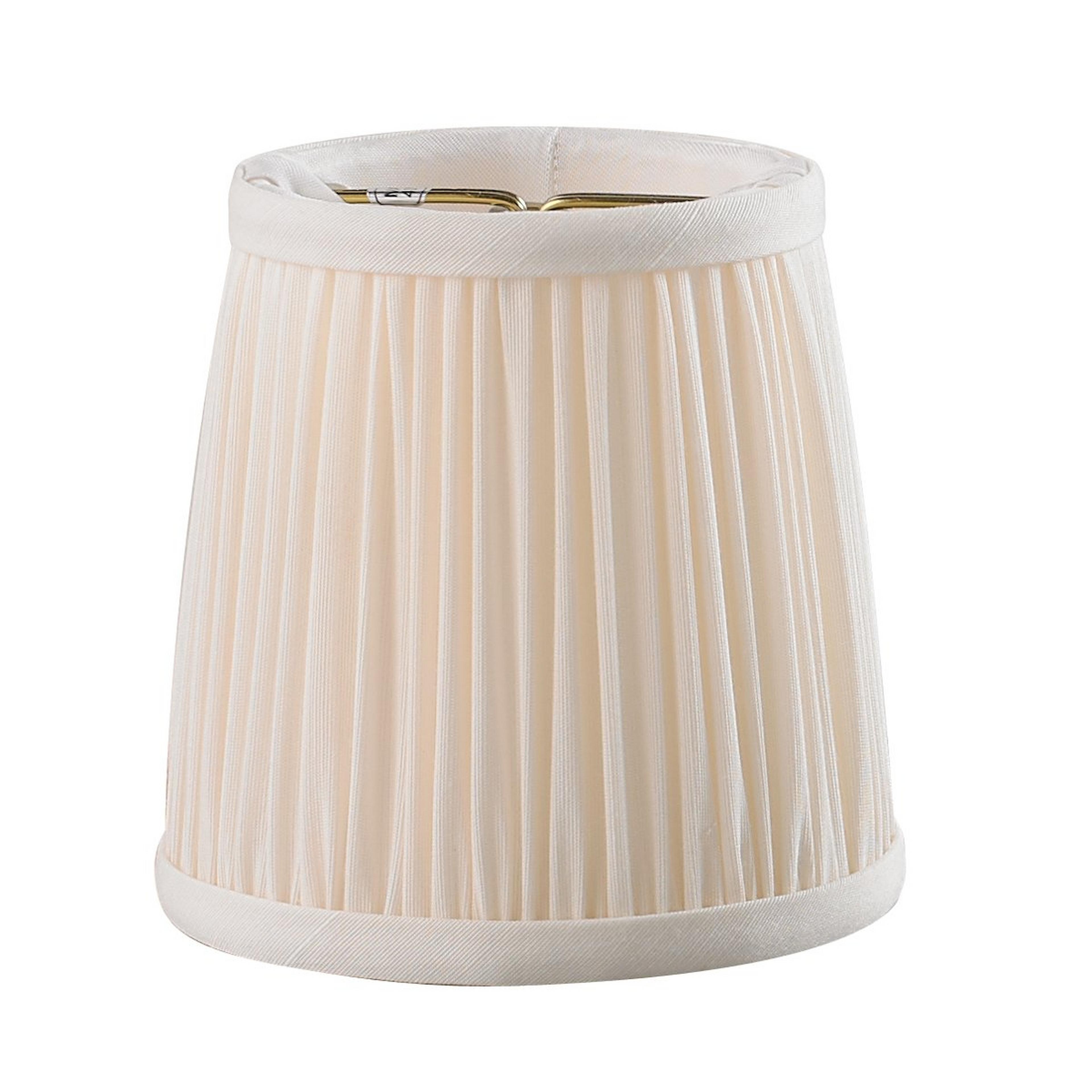A 4" Shirred Silk Chandelier Shade with Eggshell color