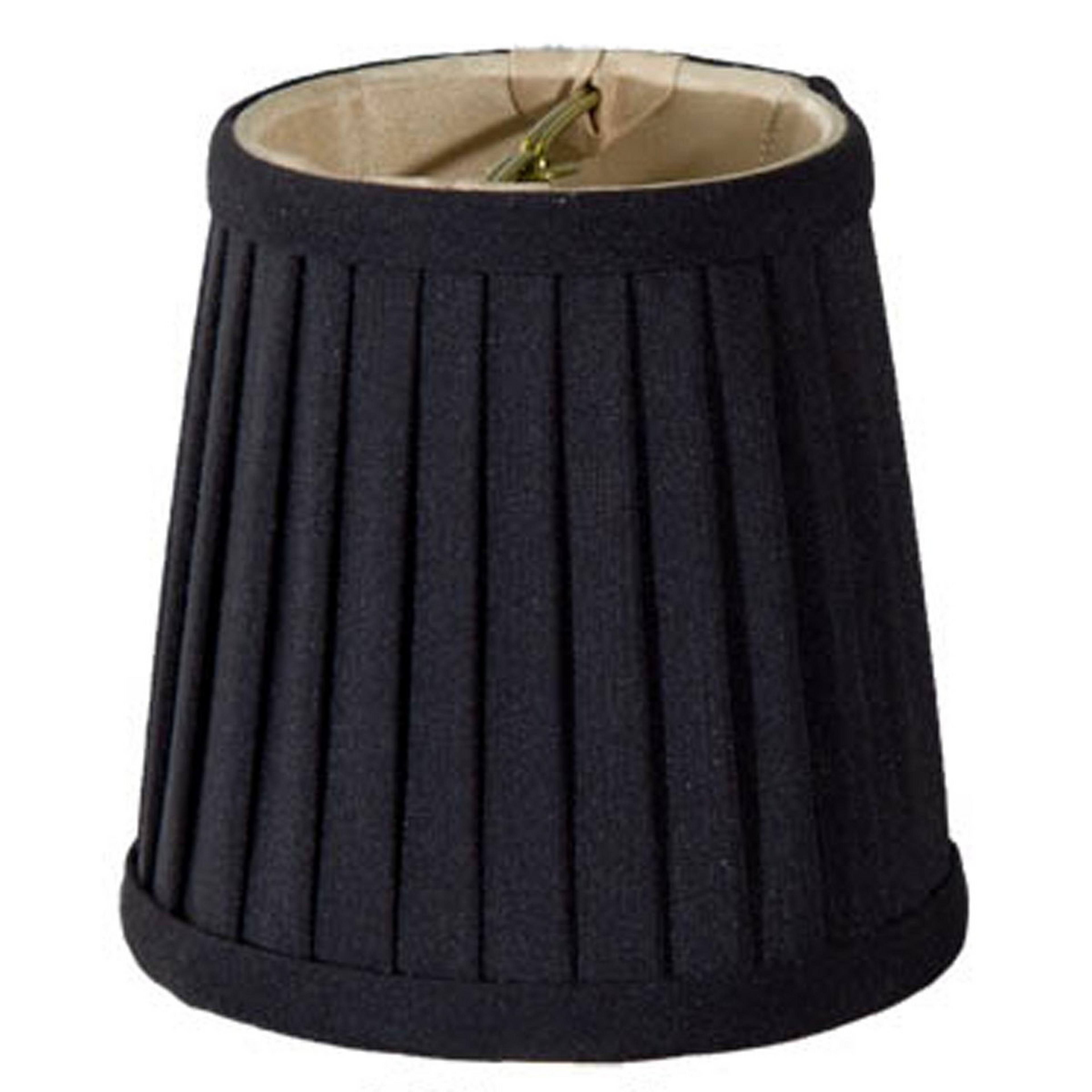 A 4" Shantung Side Pleat Chandelier Shade with Black color