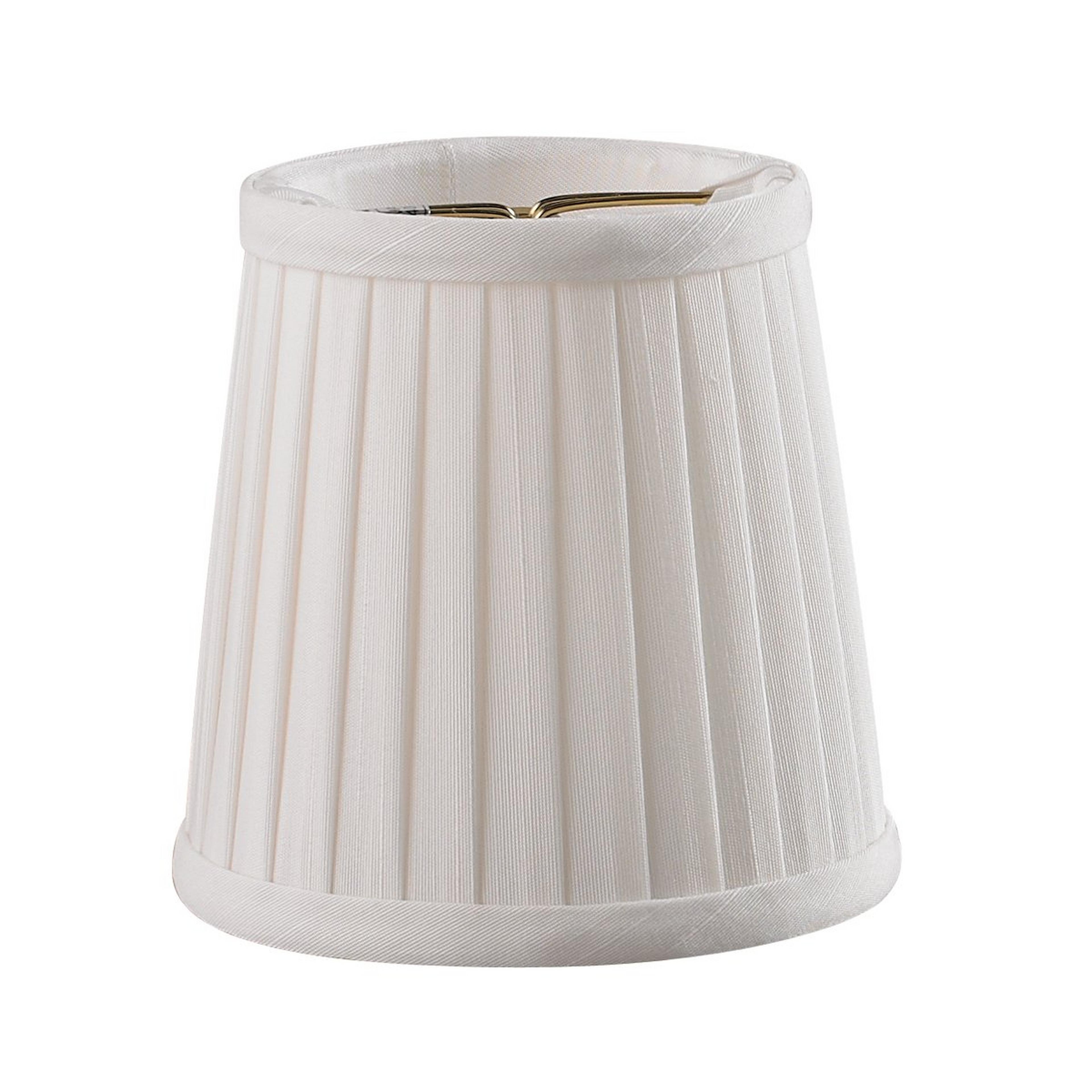 A 4" Shantung Side Pleat Chandelier Shade with White color