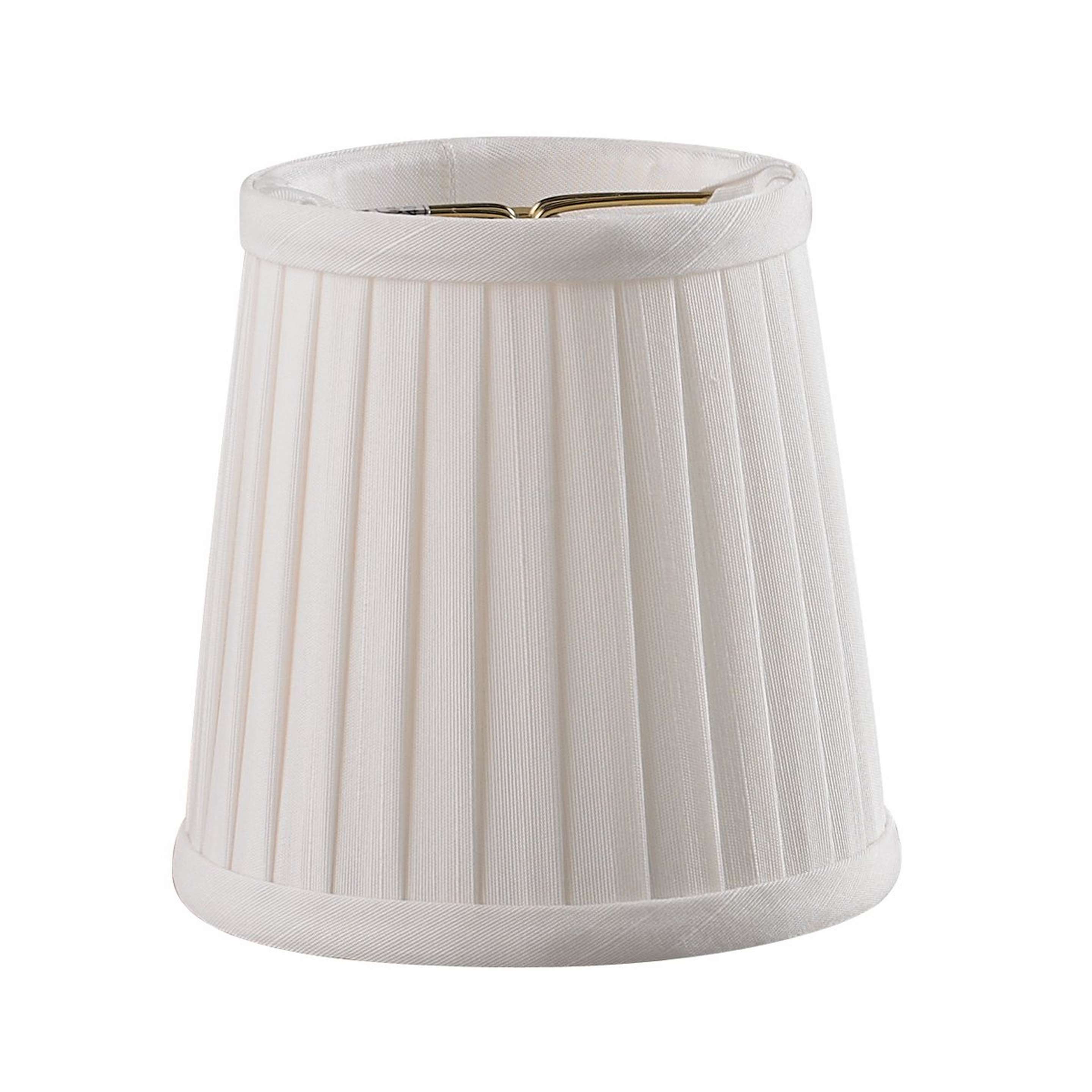 A 4" Shantung Side Pleat Chandelier Shade with White color