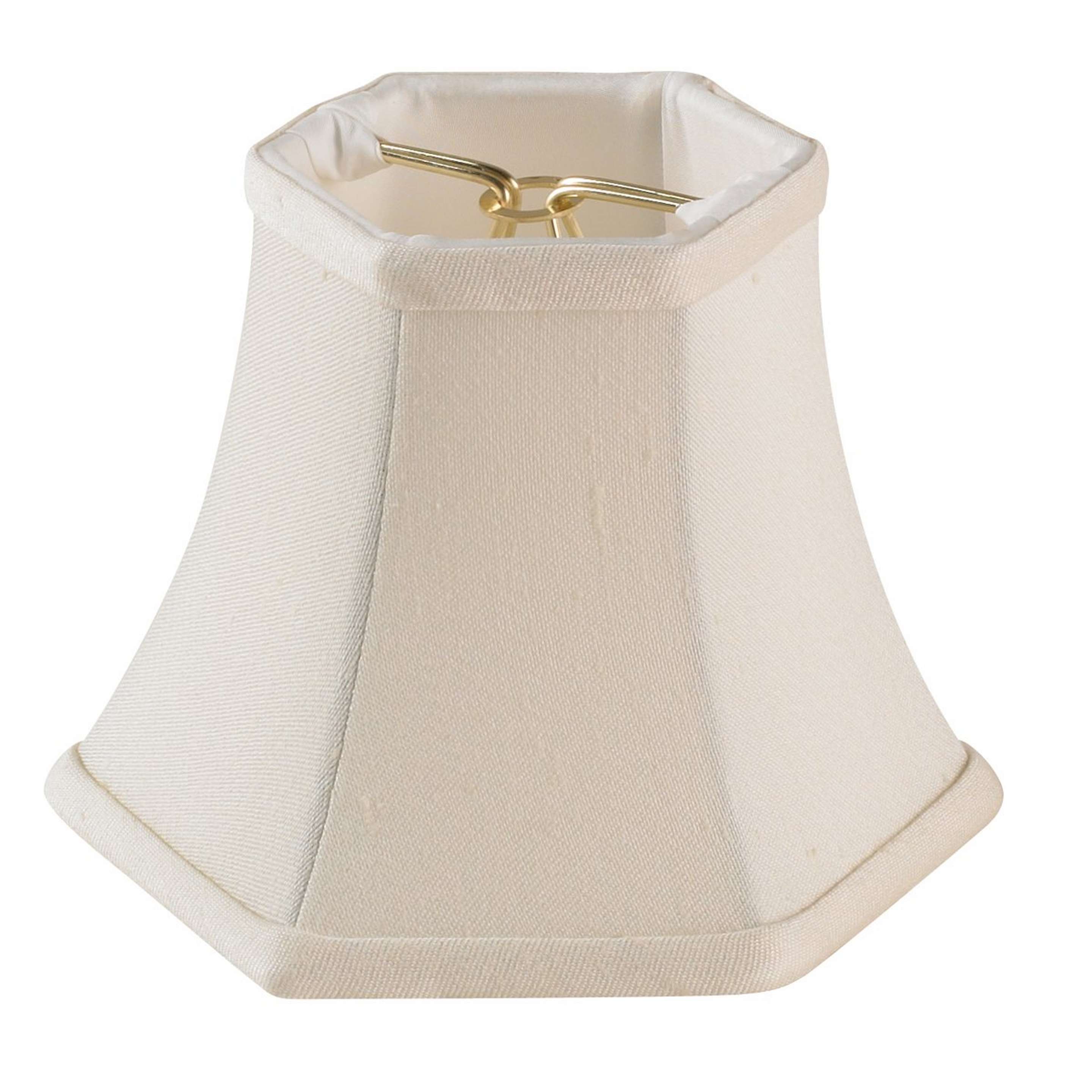 A 5" Satin Hexagon Bell Chandelier Shade with Cream color