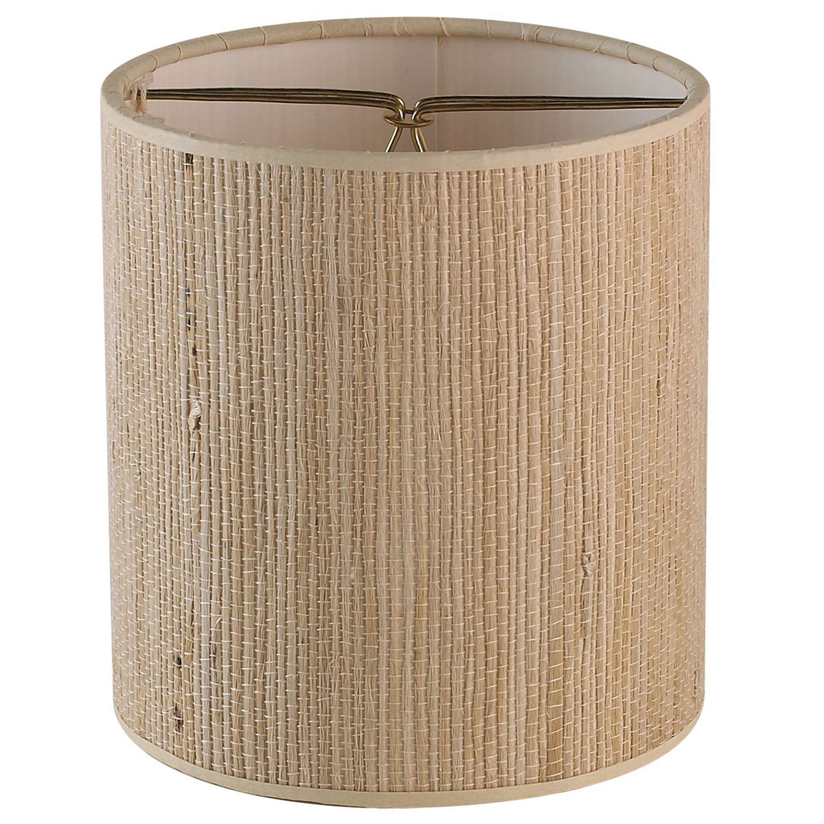 A 5" Thick Woven Grass Cloth Chandelier Shade with Natural color