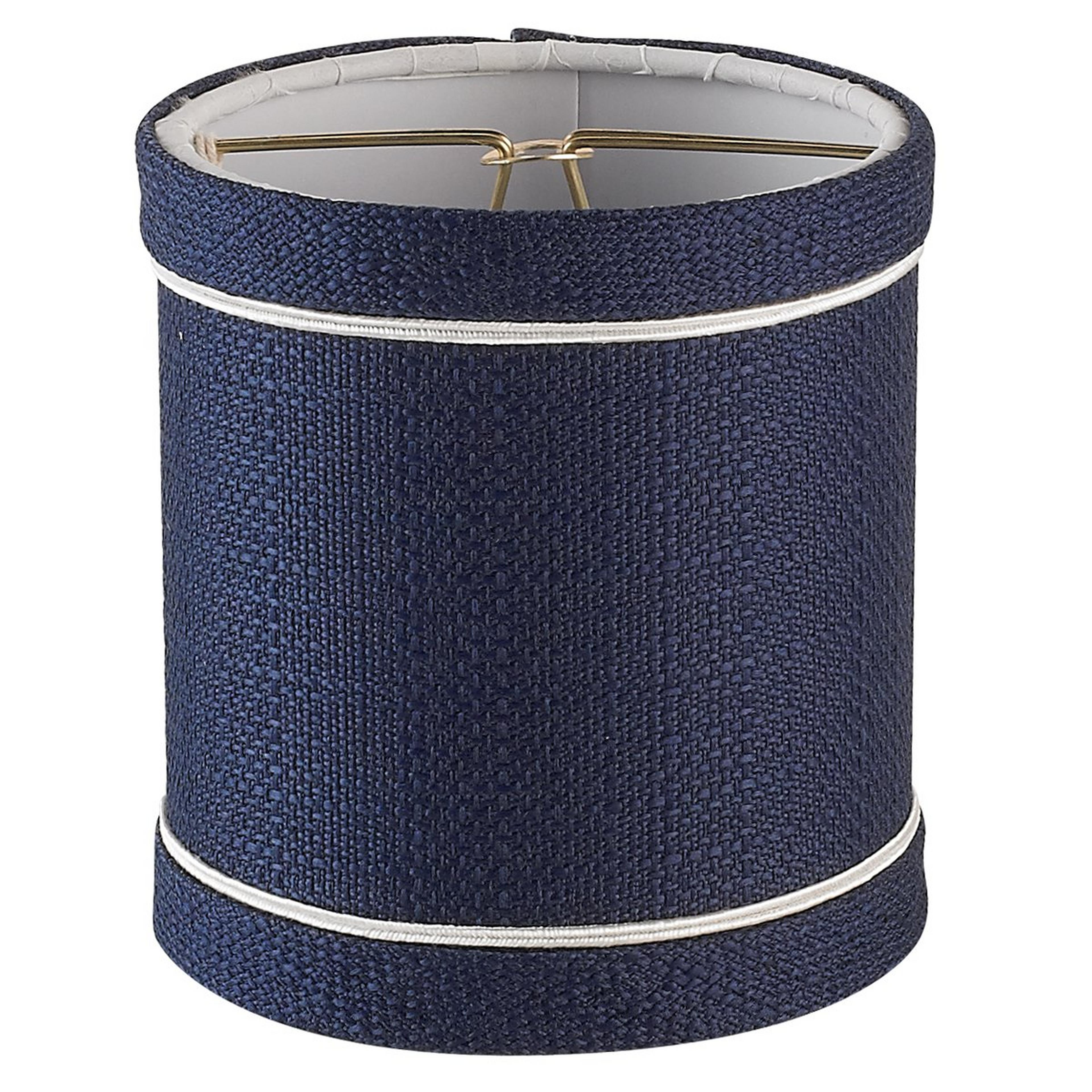A 4" Thick Linen Chandelier Shade - Contrast Trim with Navy color
