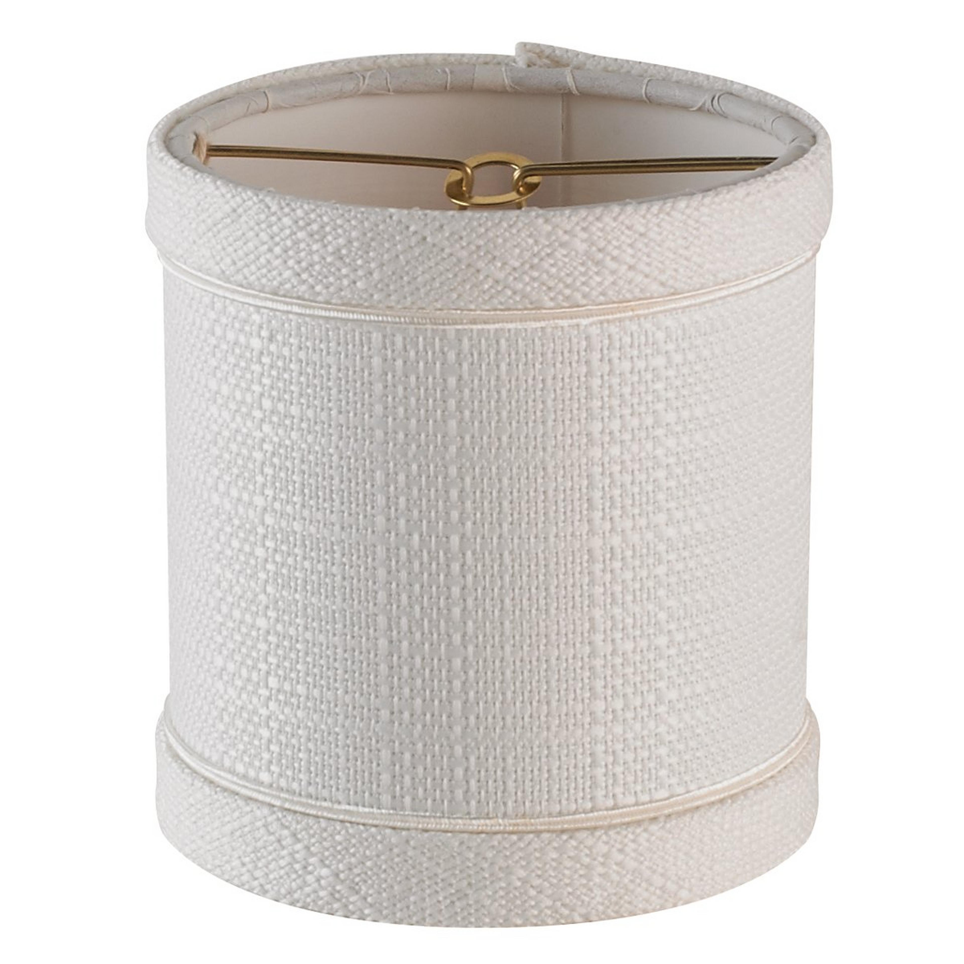 A 4" Thick Linen Chandelier Shade - Contrast Trim with White color