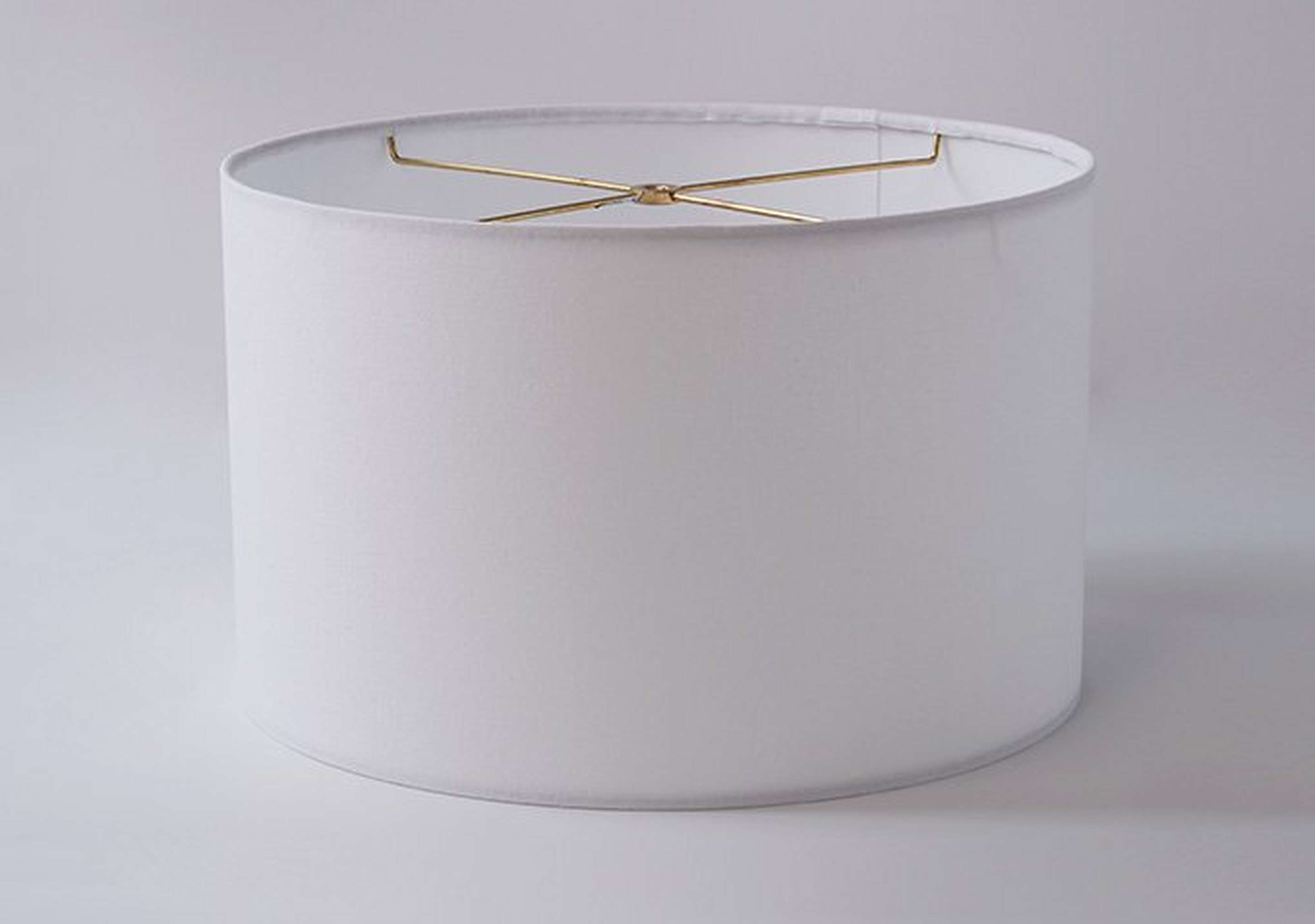 Wide White Cotton Duck Drum Shade