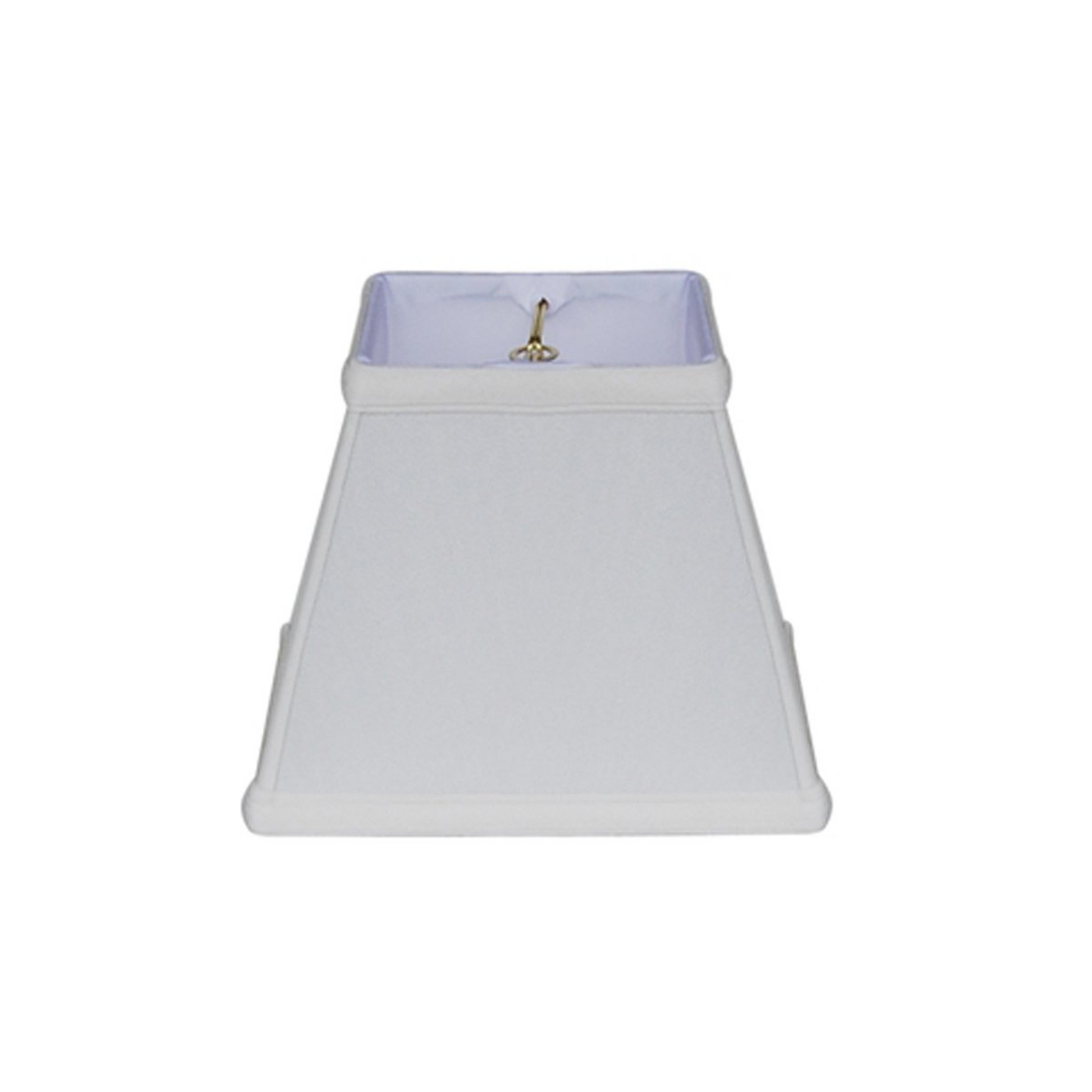 A 7" Straight Square Tapered Chandelier Shade with Ivory / Brass  color