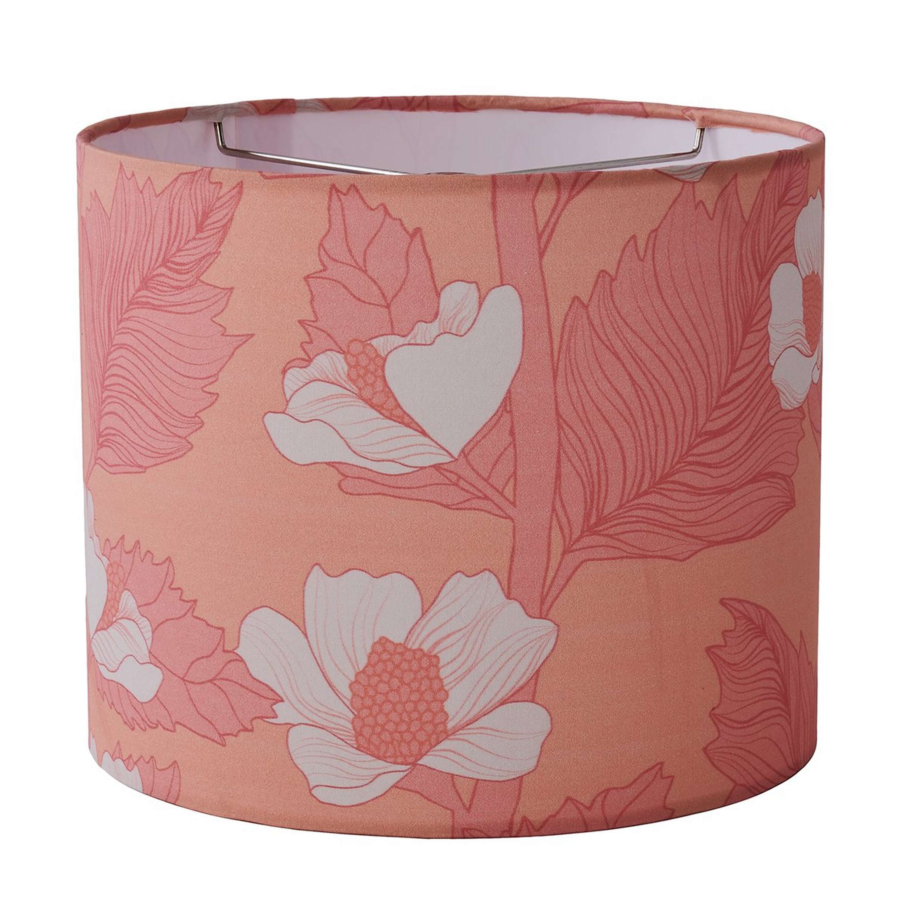 A 12" Peach Blossom Rolled Edge Shade with Peach / Pink / White color