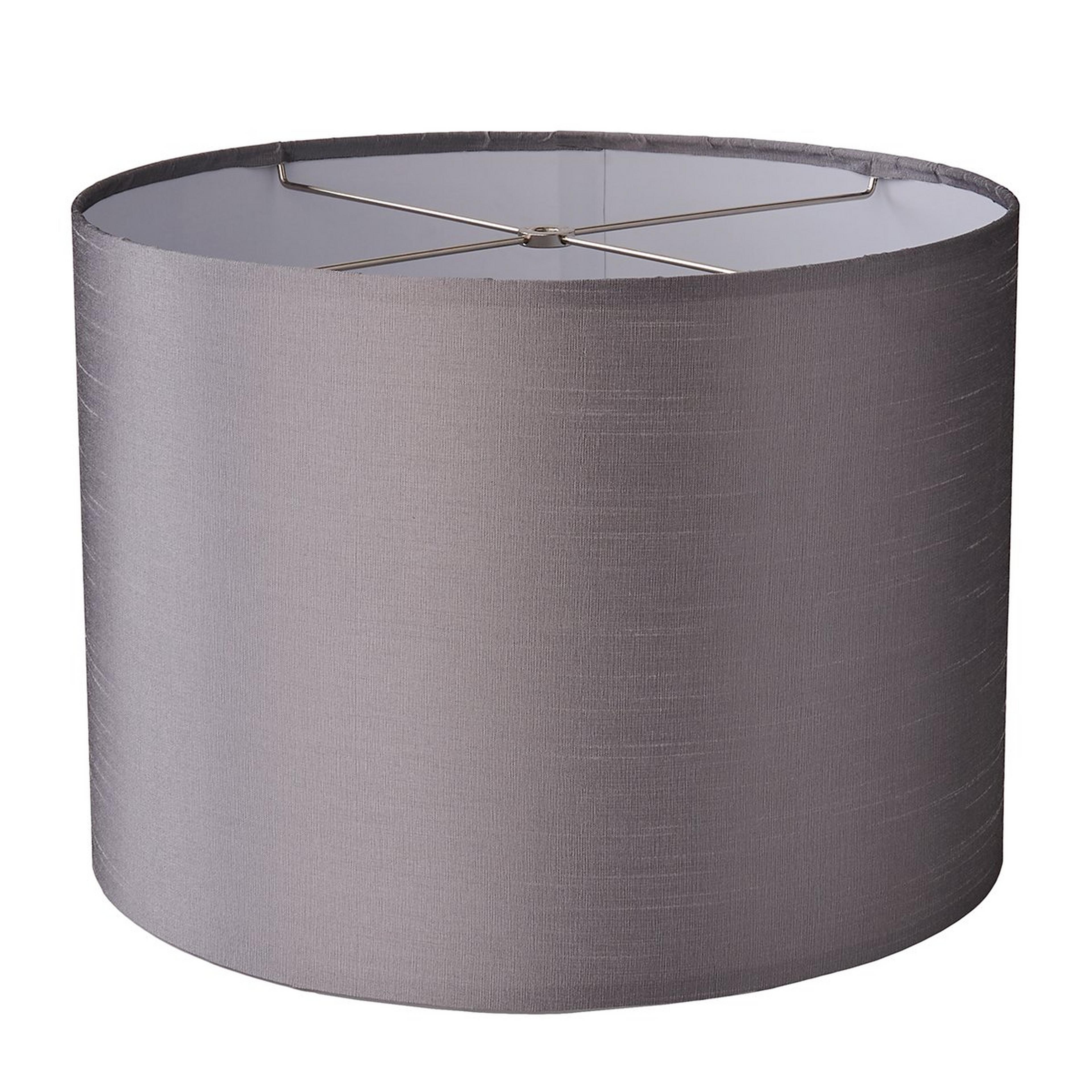 A 16" Precious Metals in Dupioni Drum Shade with Nickel / Silver color