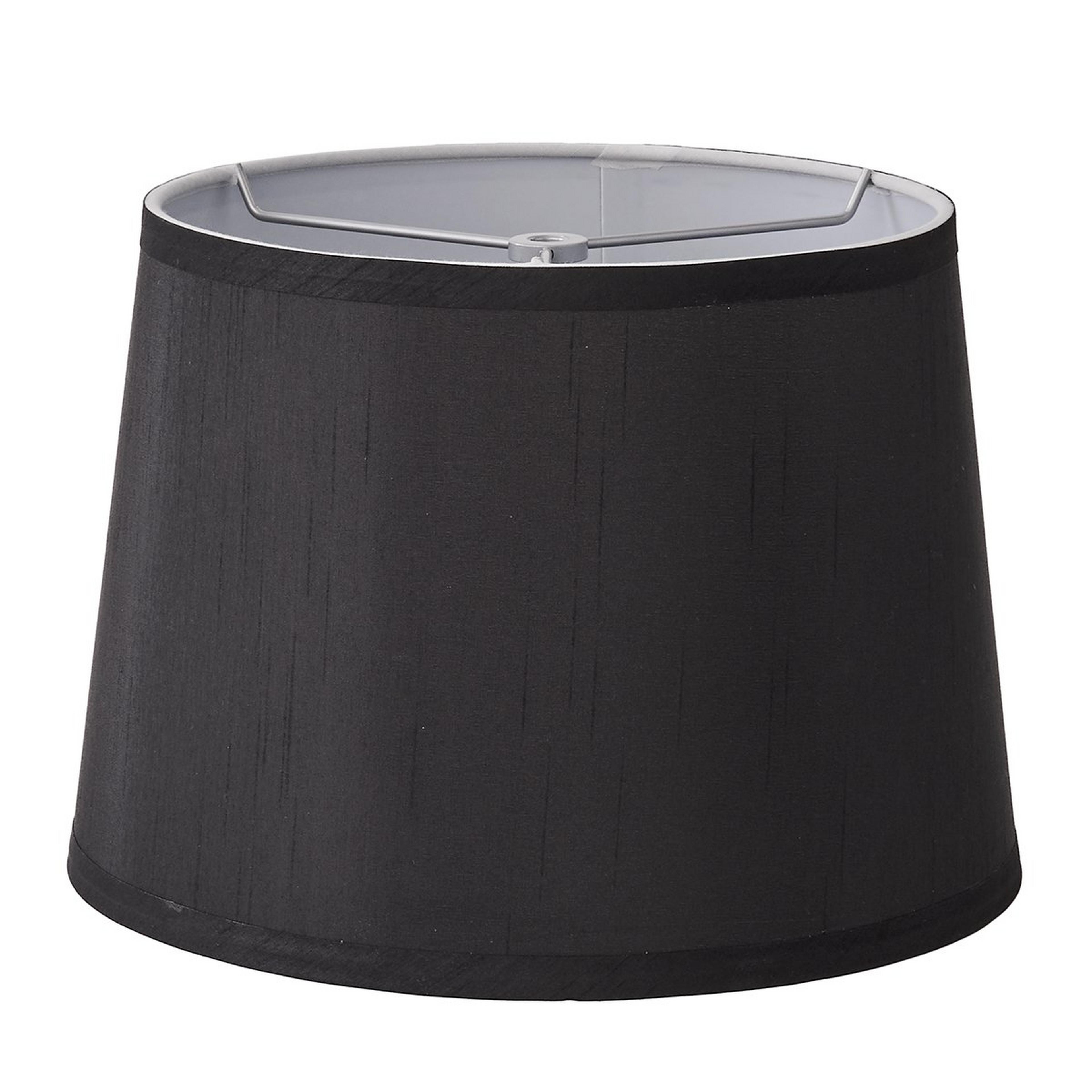 A 12" French Drum Faux Silk Shade with Black  color