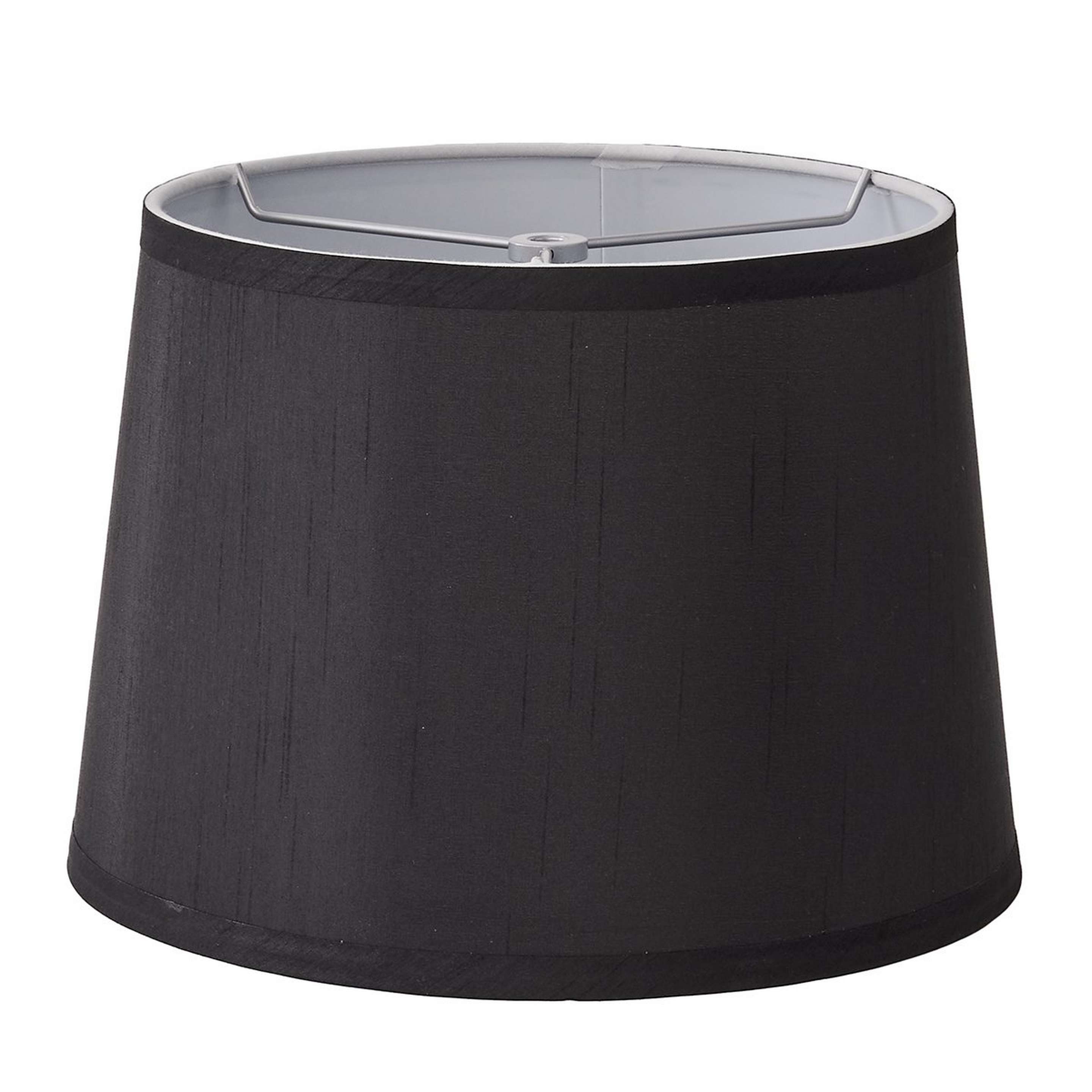 A 12" French Drum Faux Silk Shade with Black color