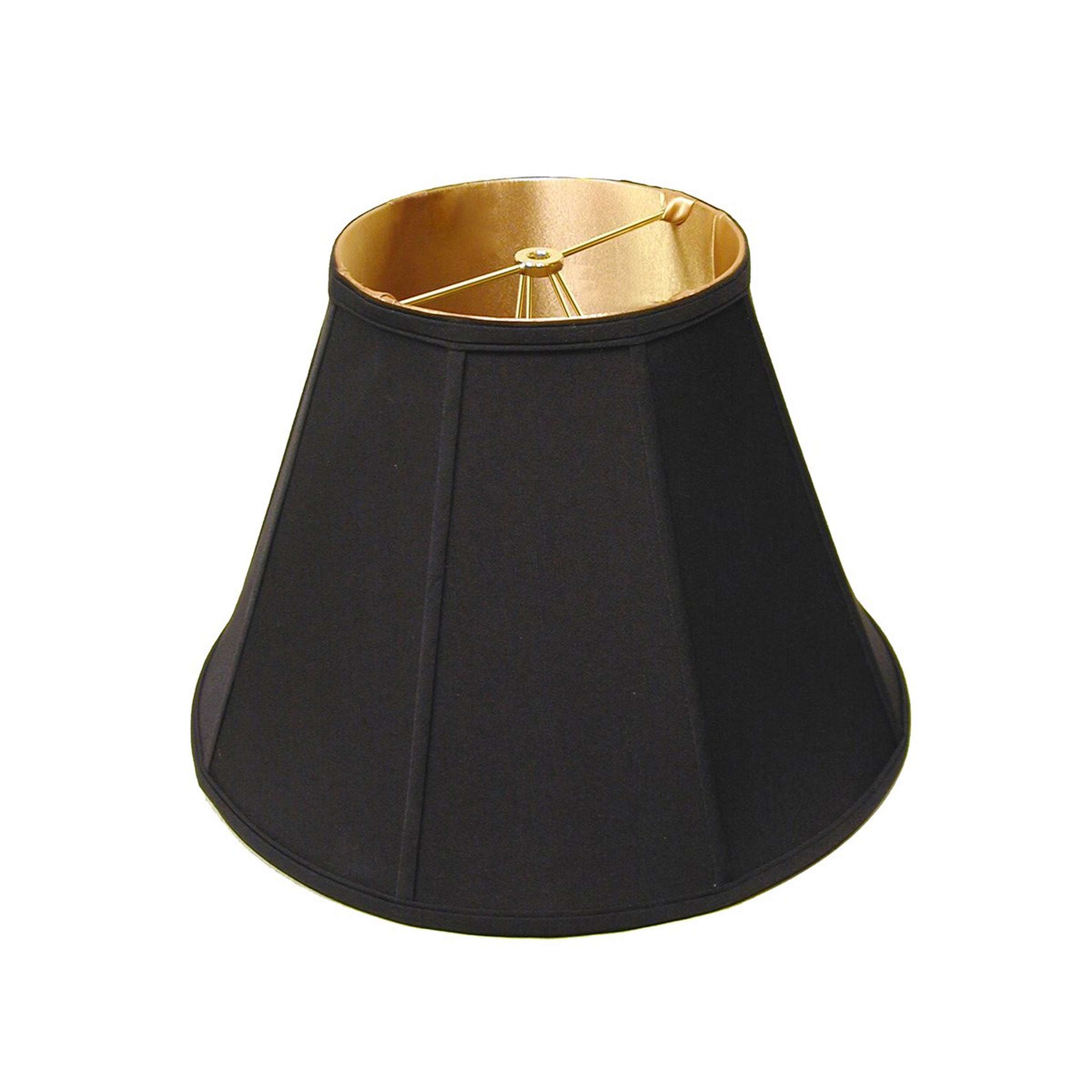 A 6" Black with Gold Lining Flared Chandelier Shade with Black / Gold color
