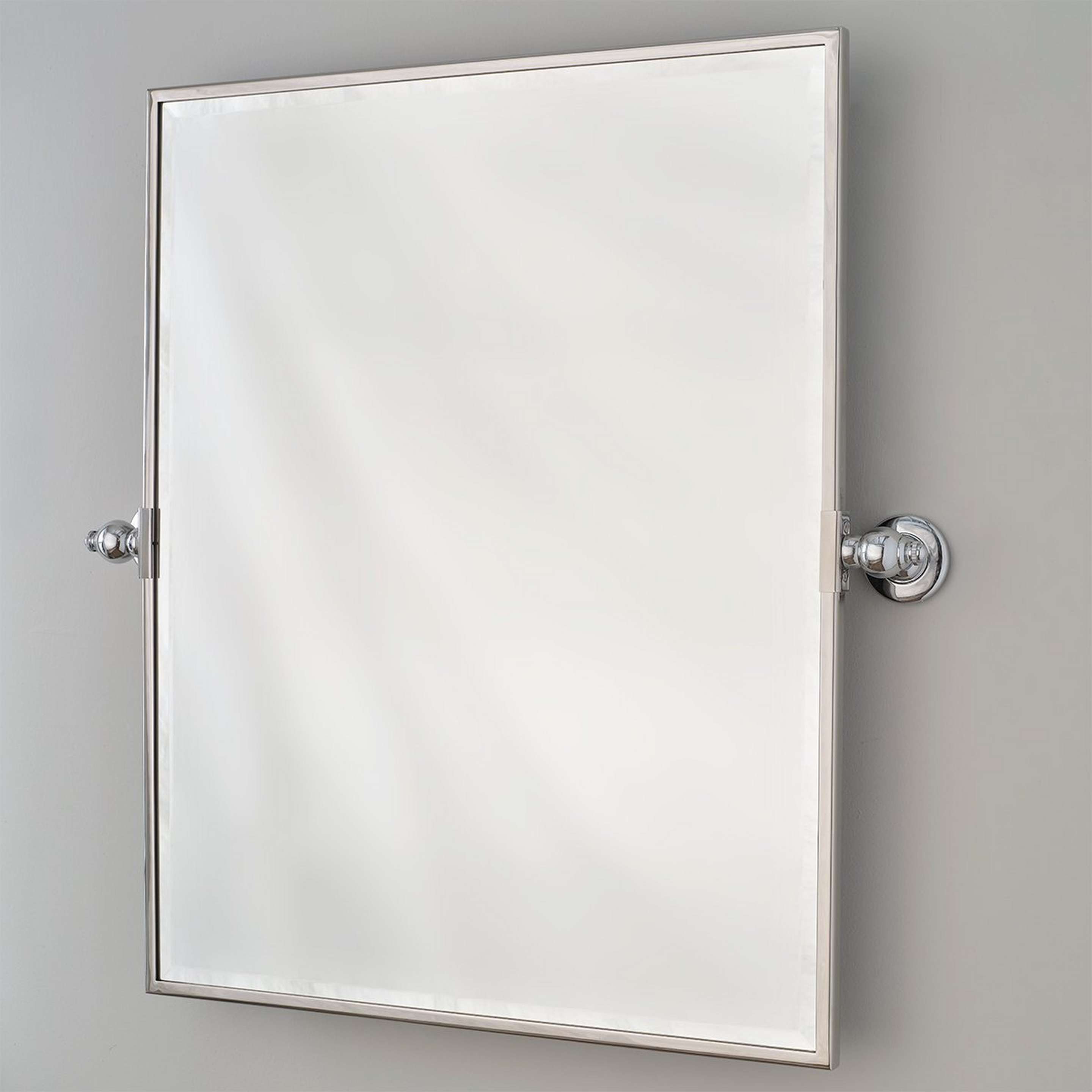 A Rectangular Tilt Bathroom Mirror - Large with Chrome color