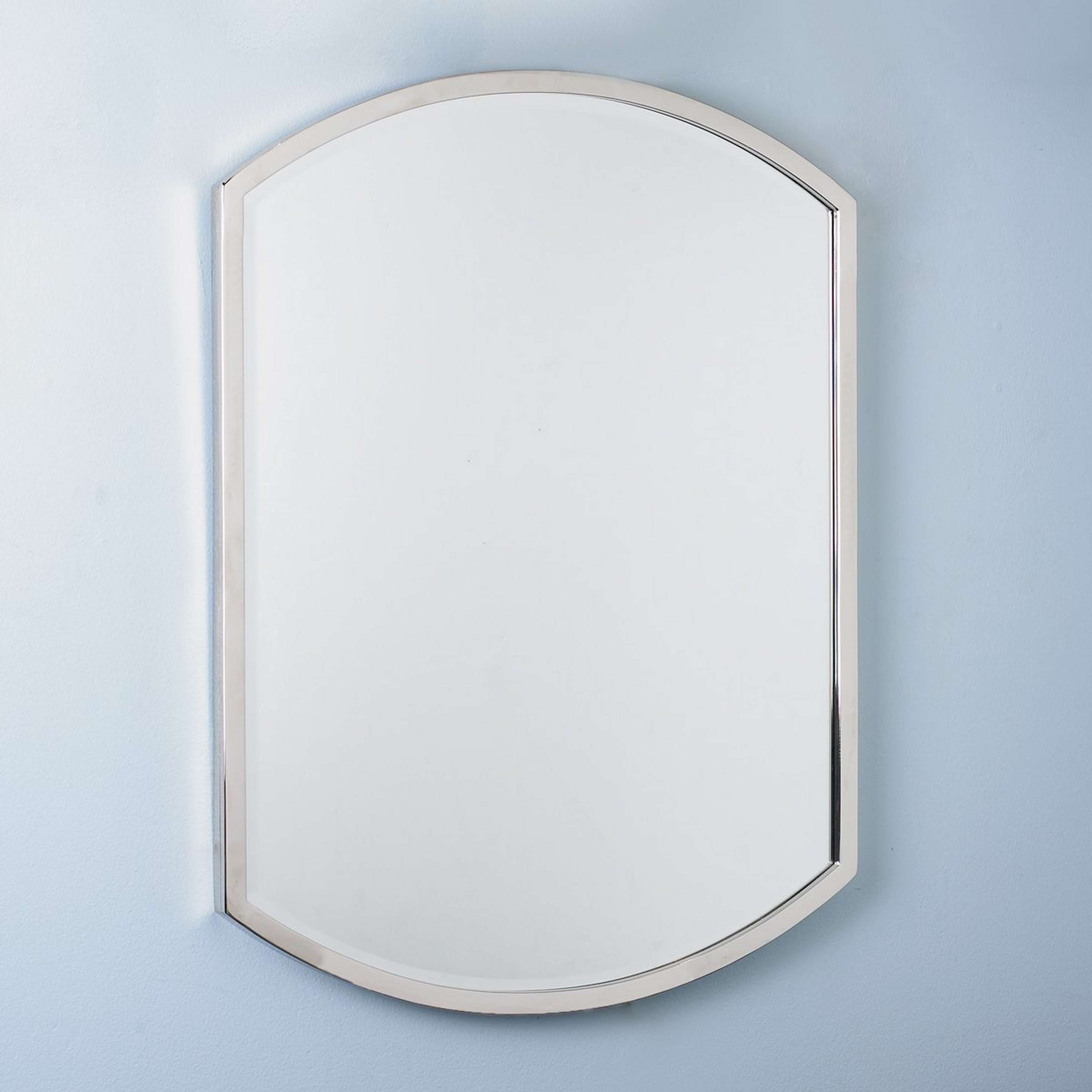 A Arch Top and Bottom Mirror with Polished Nickel color