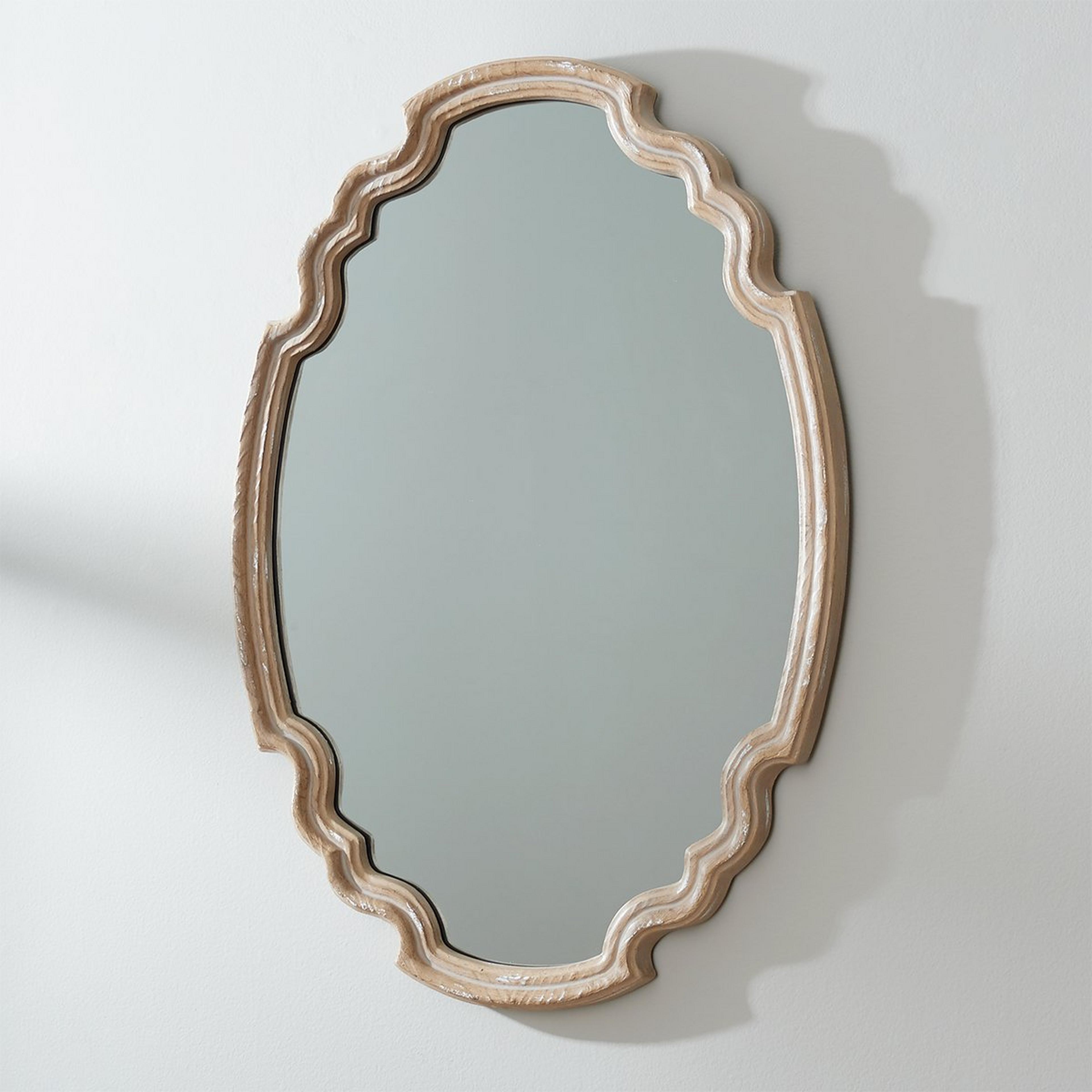 Aged Wood Shield Mirror
