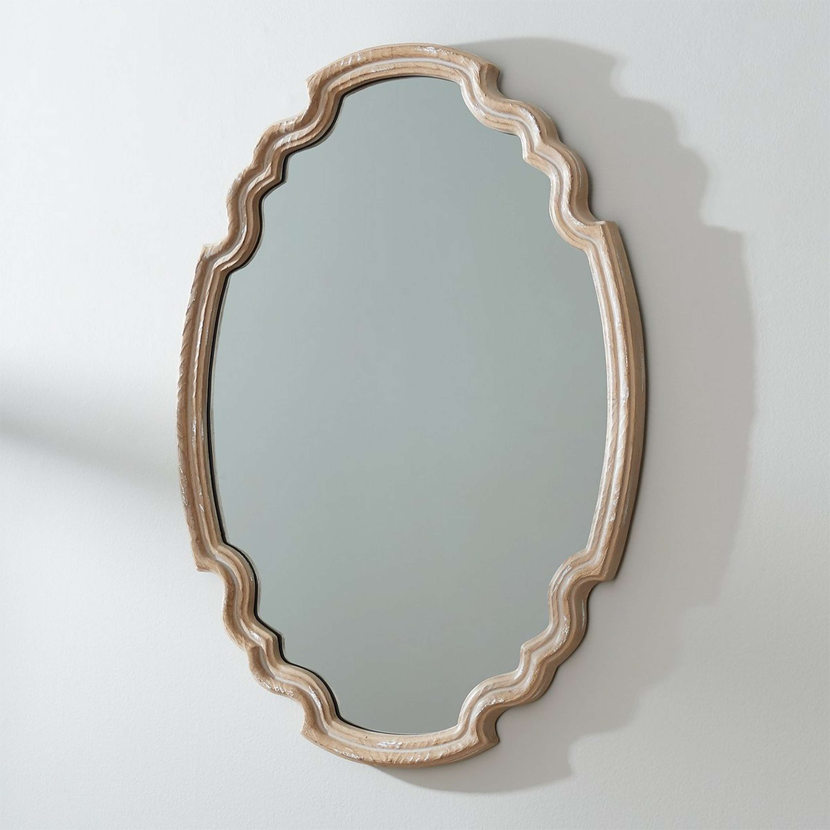 Aged Wood Shield Mirror