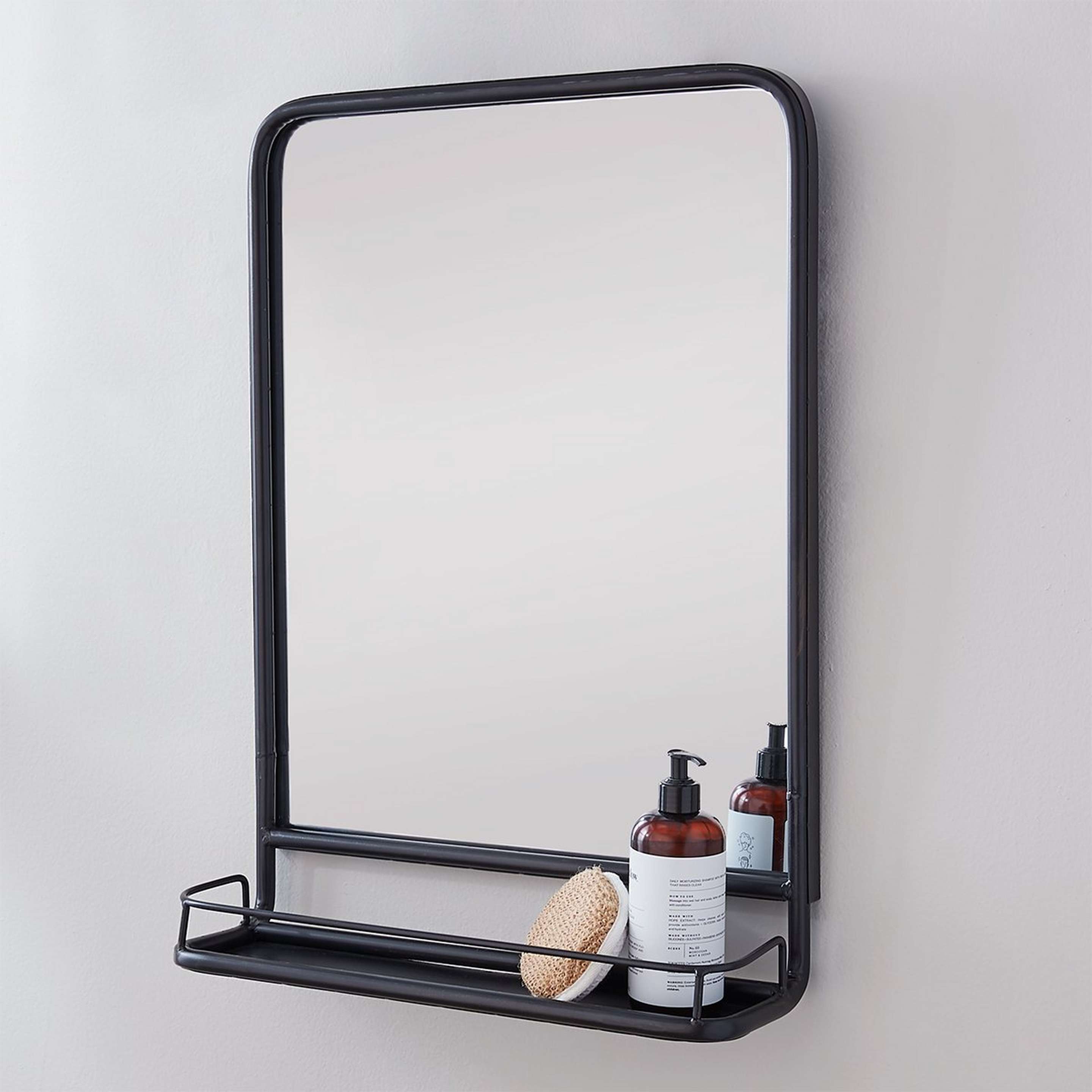 A Metal Mirror with Shelf - Small with Dark Bronze color