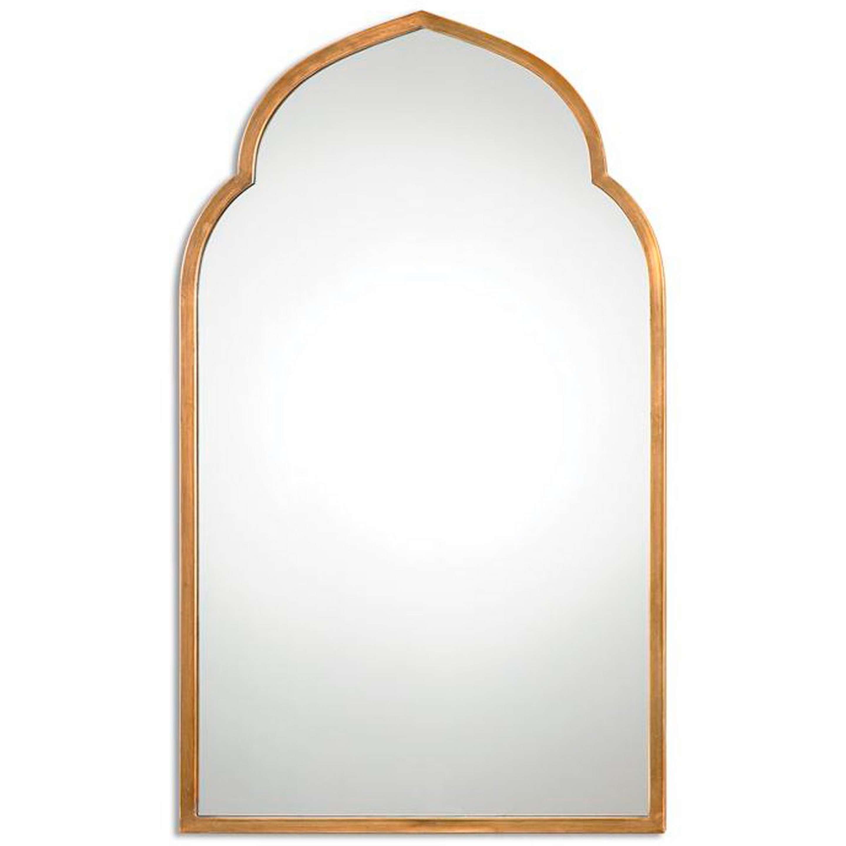 A Golden Arabesque Mirror with Antiqued Gold color