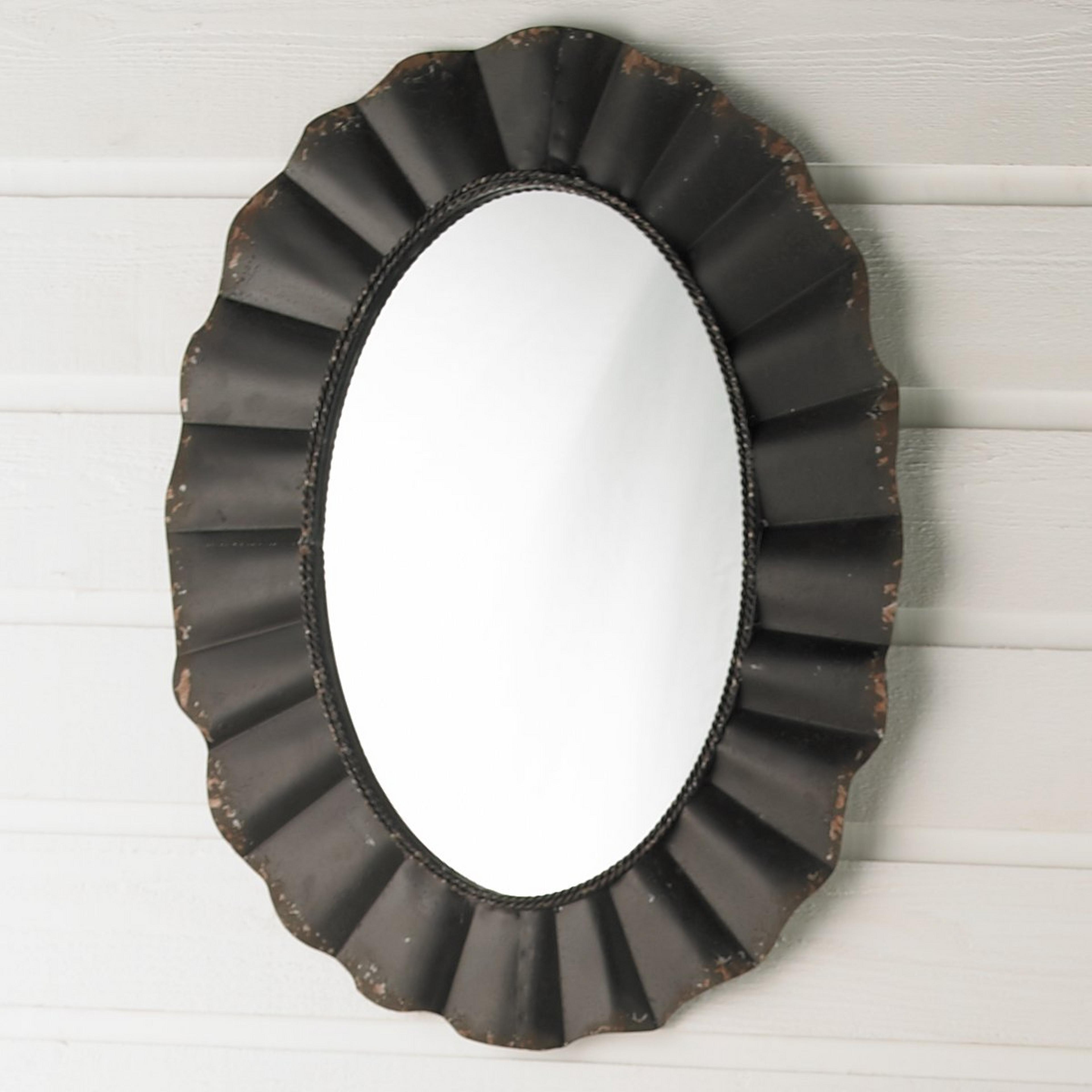 Rustic Scalloped Wall Mirror