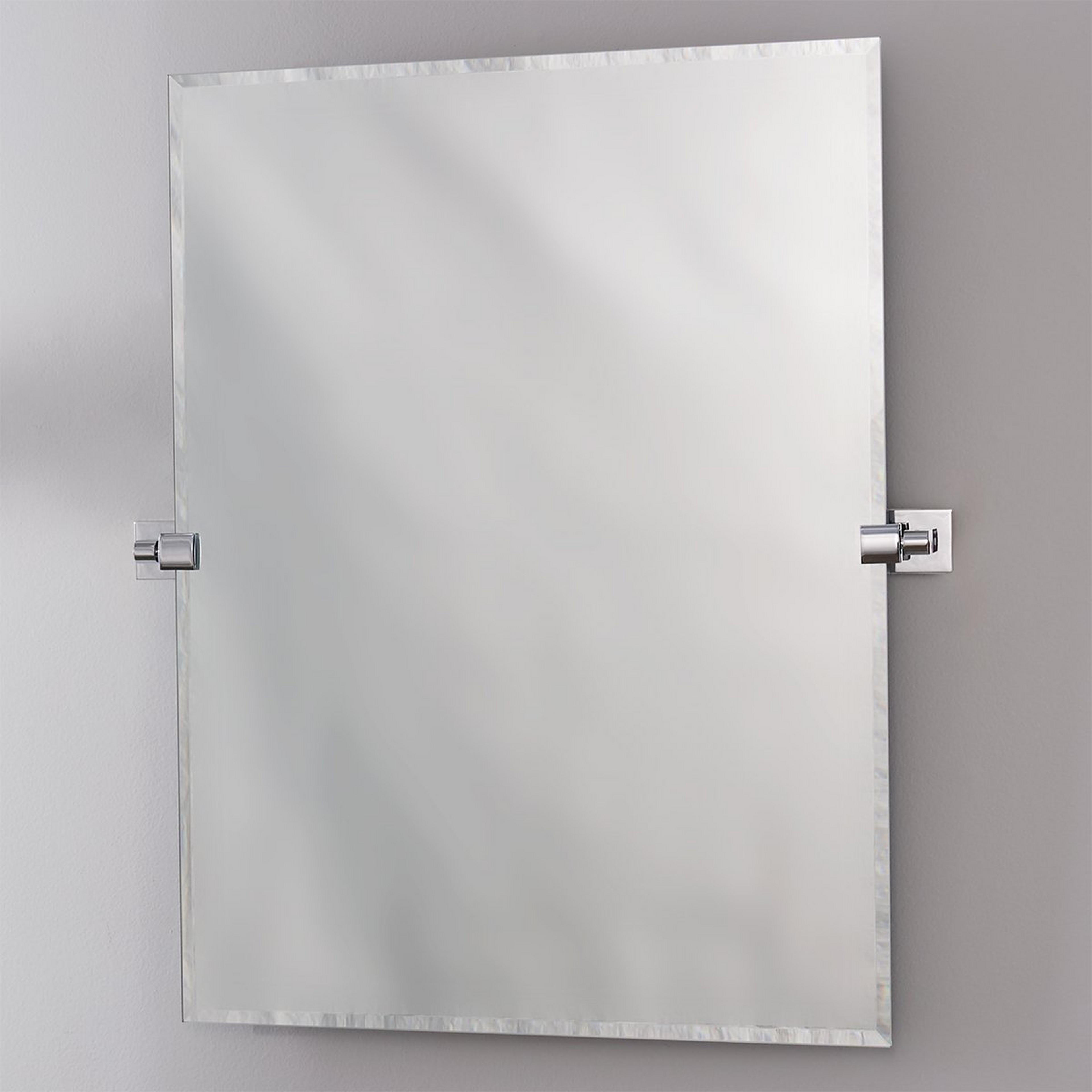 A Modern Minimalist Frameless Rectangular Mirror - Large with Chrome color