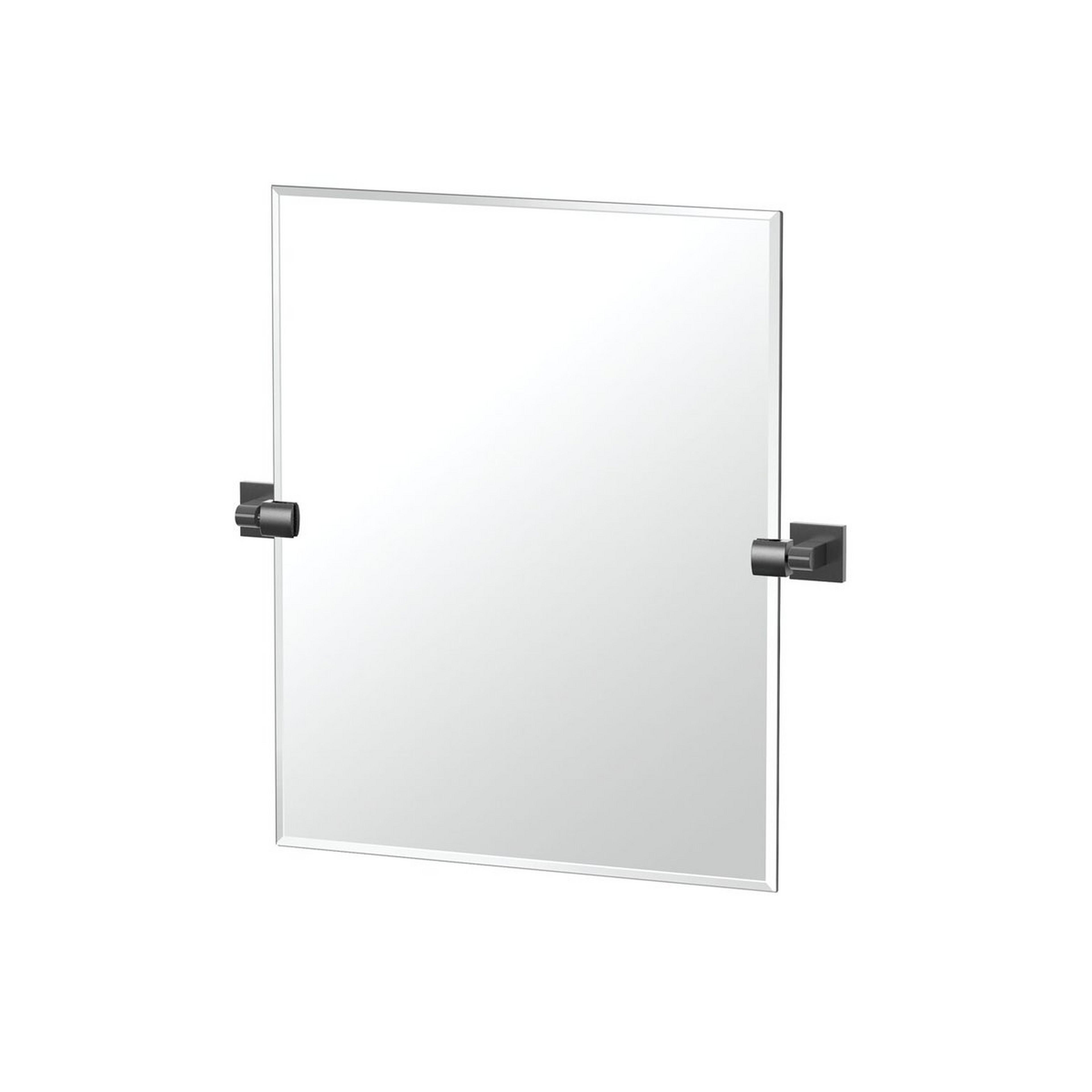 A Modern Minimalist Frameless Rectangular Mirror - Small with Matte Black color