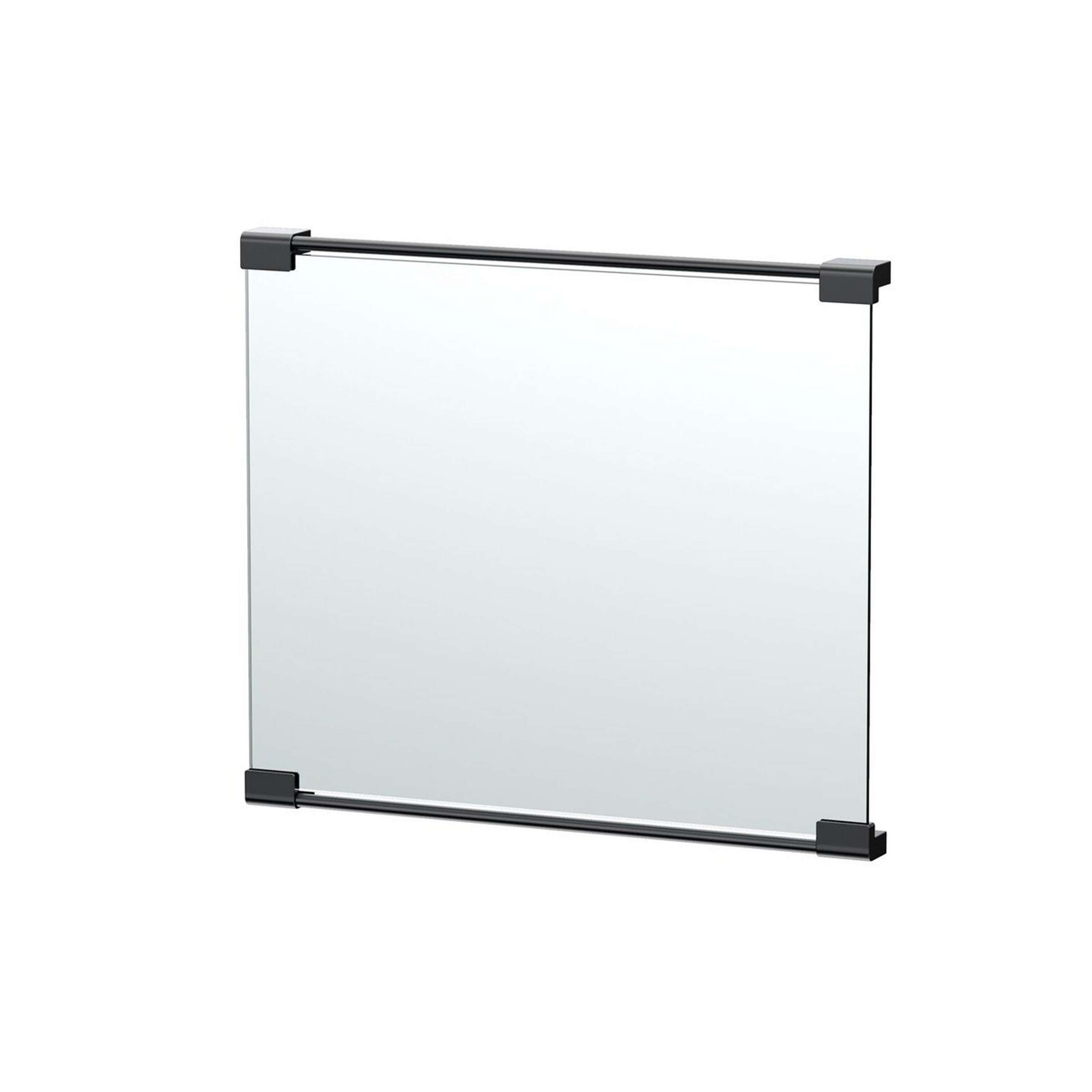 A Minimalist Rectangular Bracket Mirror - Small with Matte Black color