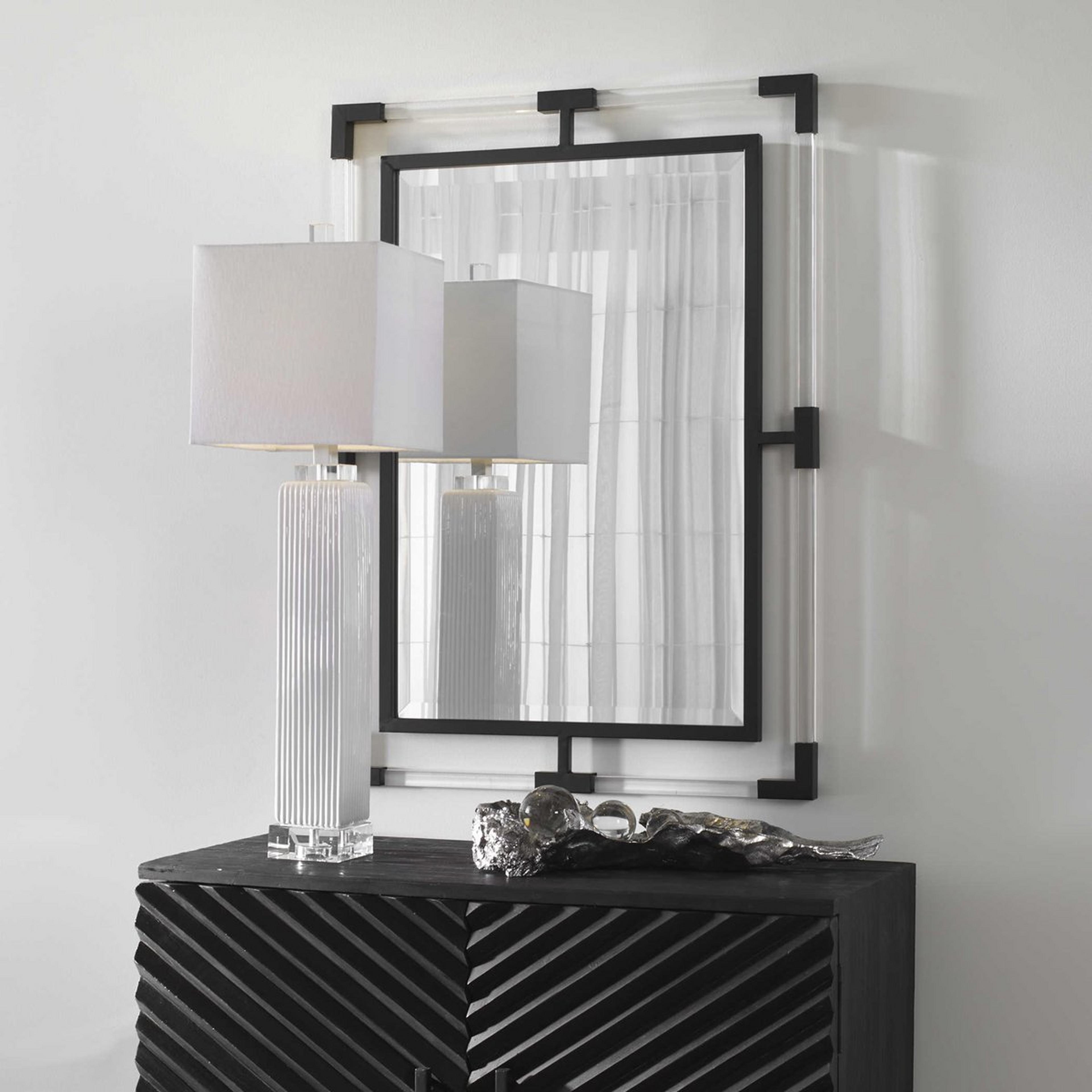 A Acrylic Band Mirror with Black / Clear Acrylic  color