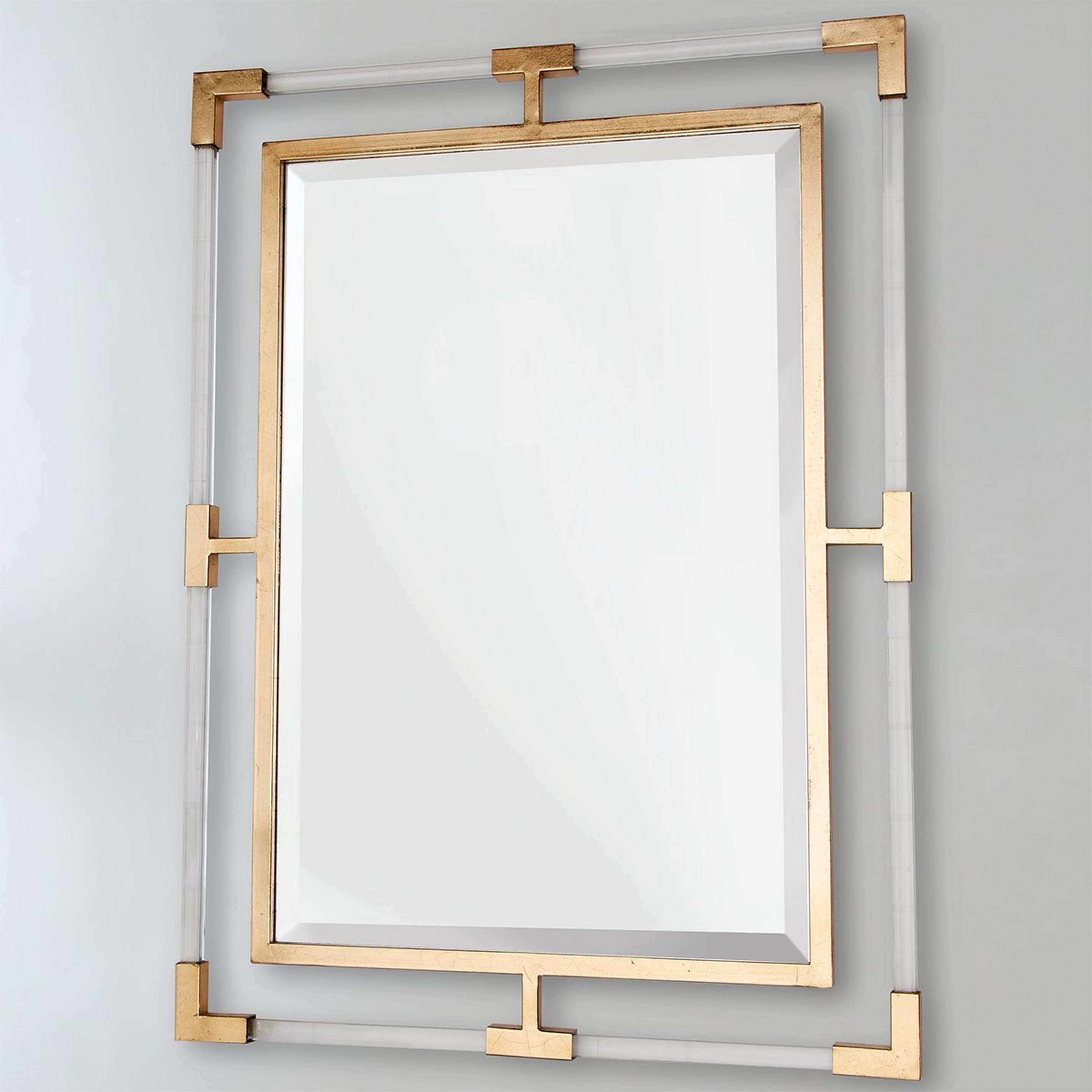 A Acrylic Band Mirror with Gold Leaf / Clear Acrylic color