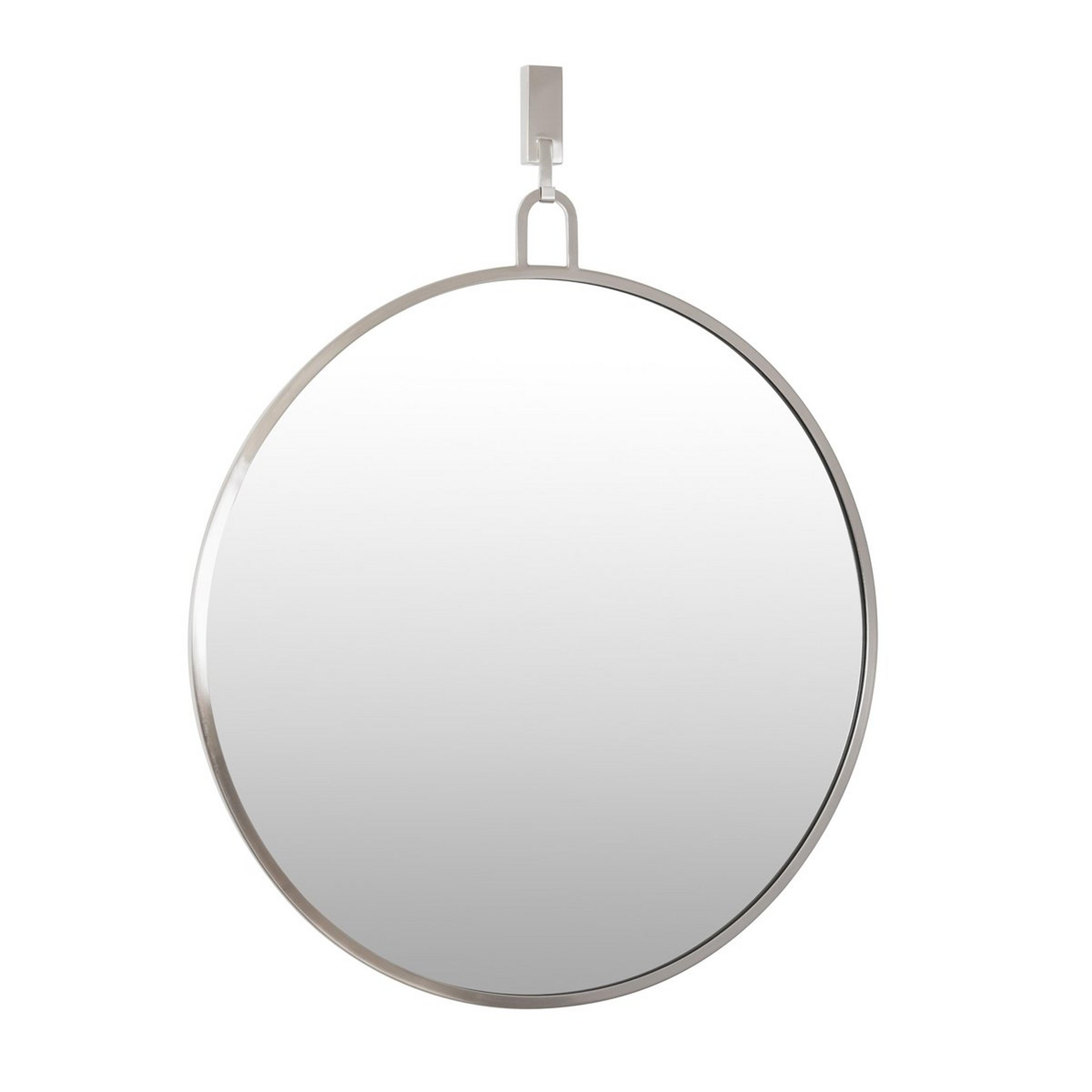 A 30" Henlein Mirror - Round with Brushed Nickel color