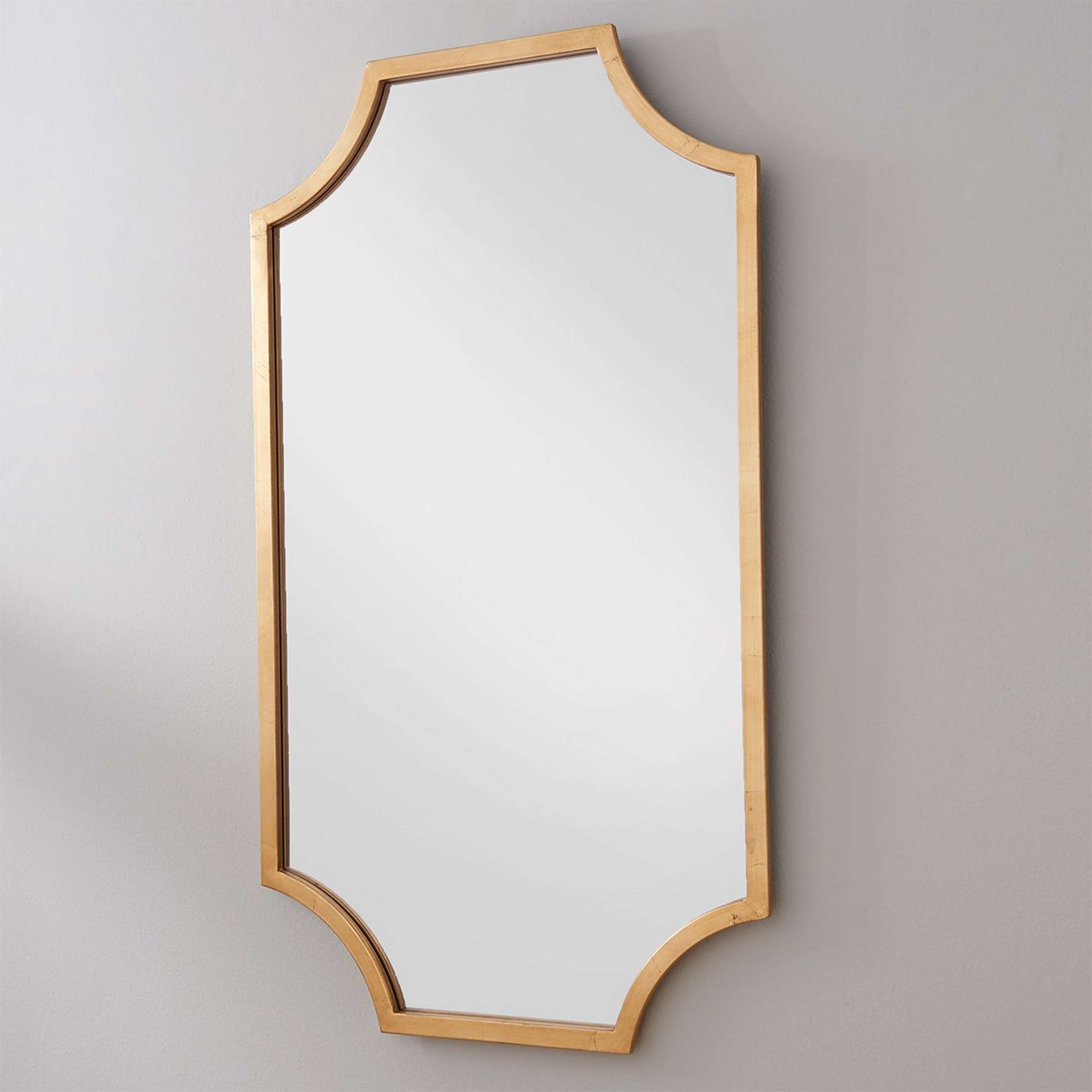 A Classic Cut Corner Mirror with Gold Leaf color