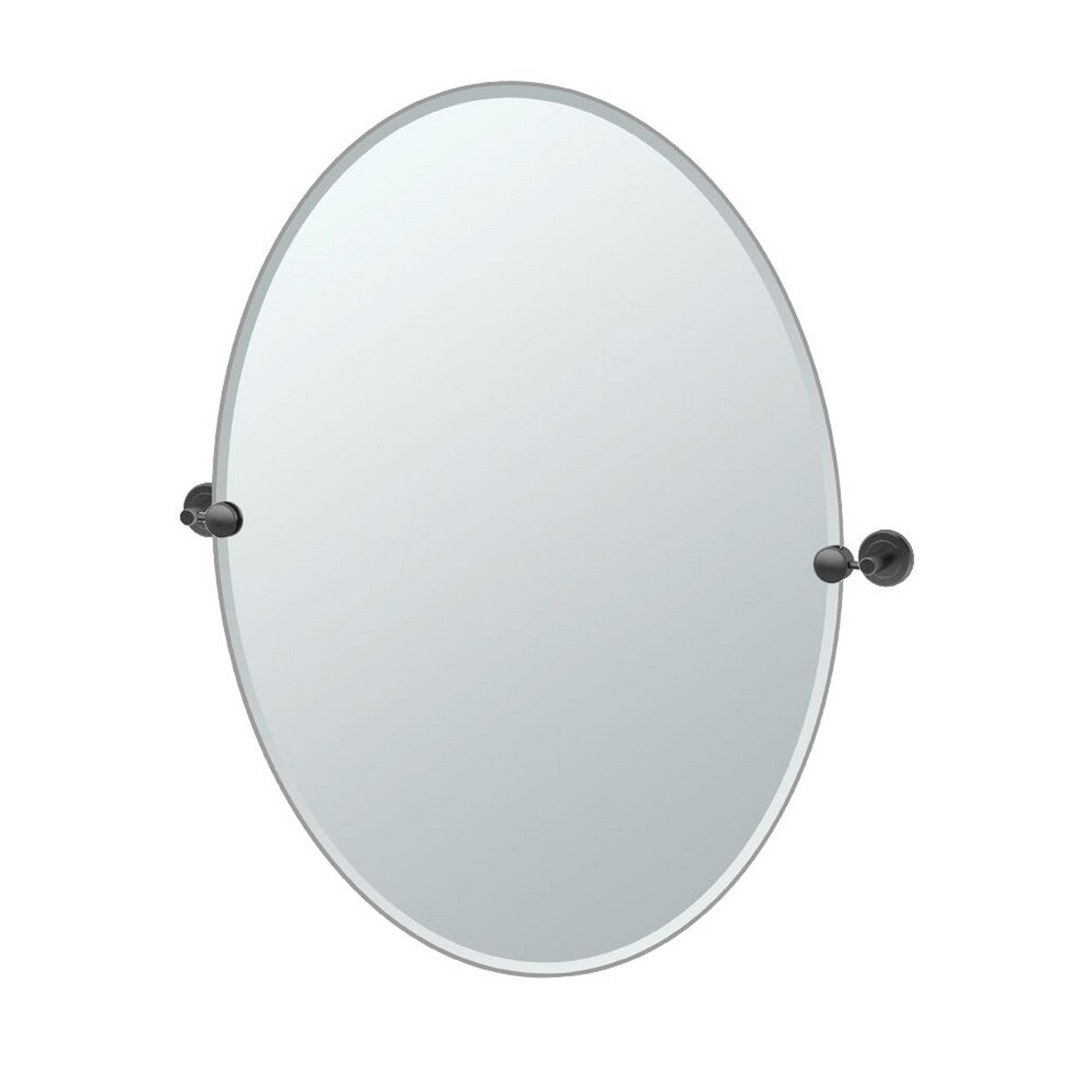 A Essential Modern Frameless Oval Mirror - Large with Black color