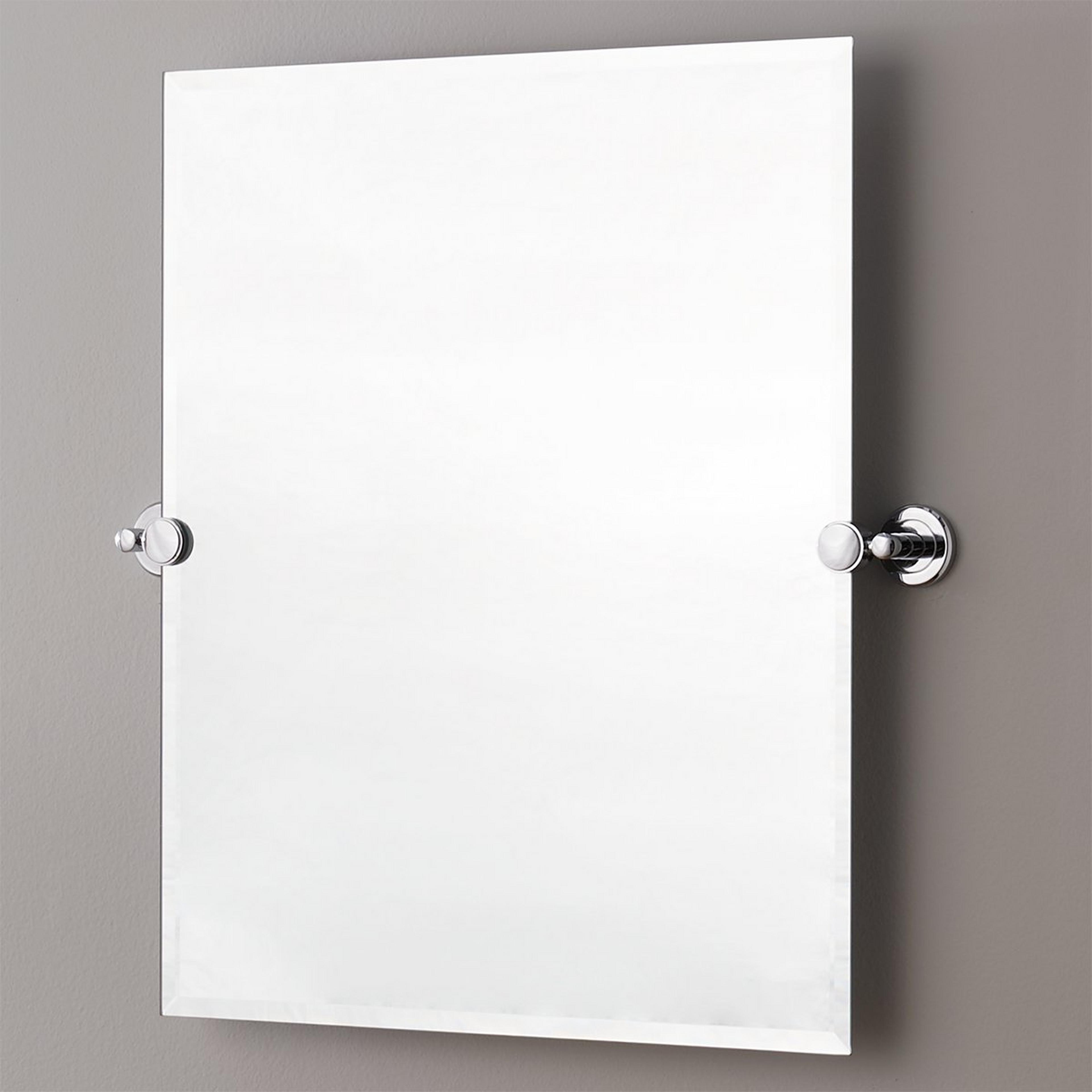 A Essential Modern Frameless Rectangle Mirror - Small with Chrome color