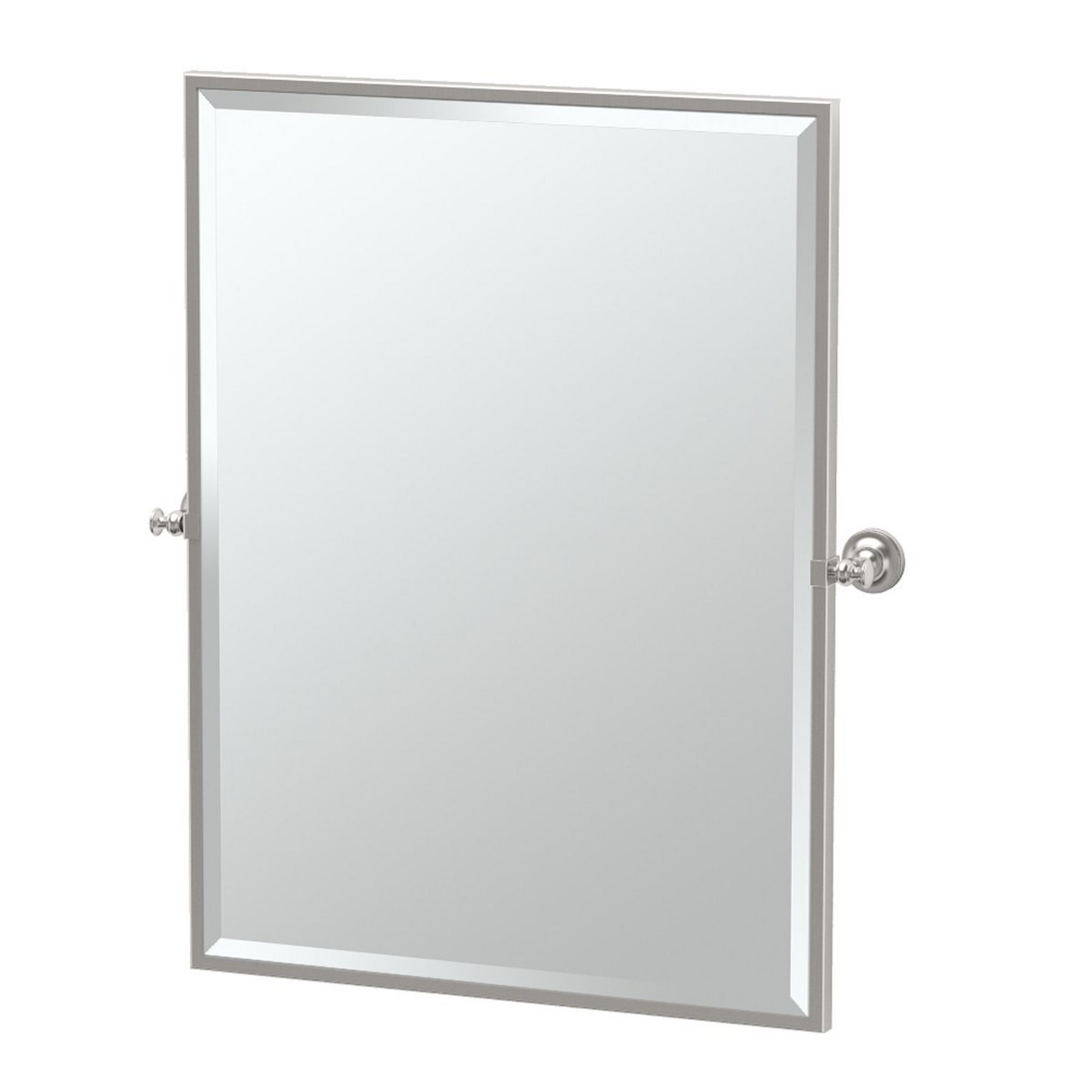 A Updated Traditional Framed Mirror - Rectangle with Satin Nickel color