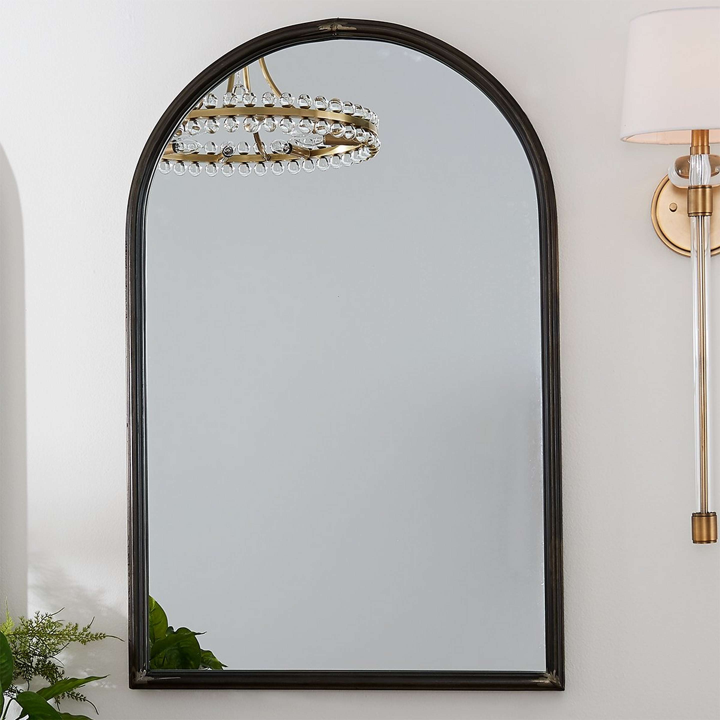 A Iron Arch Mirror with Distressed Iron color