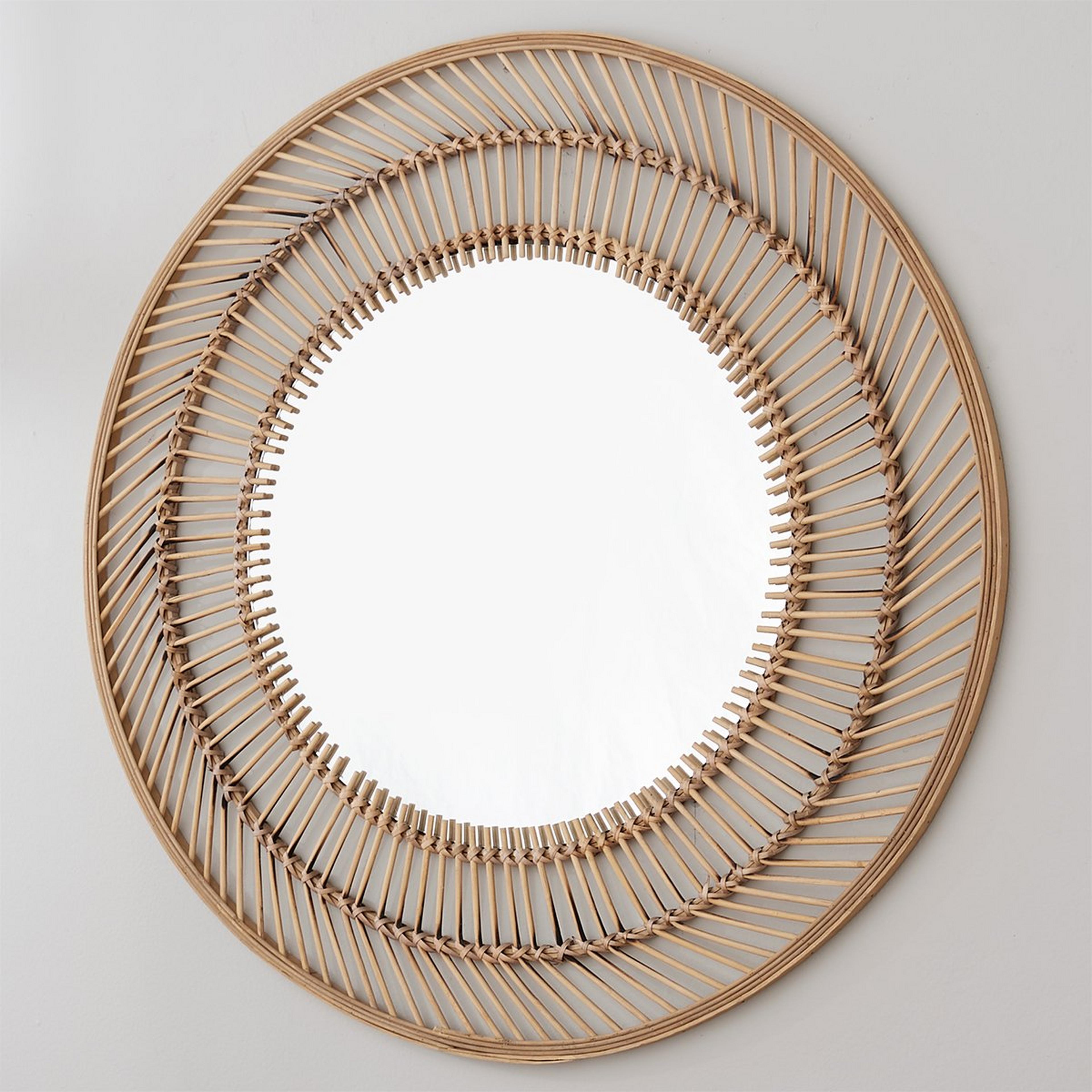 A Bamboo Herringbone Mirror with undefined color