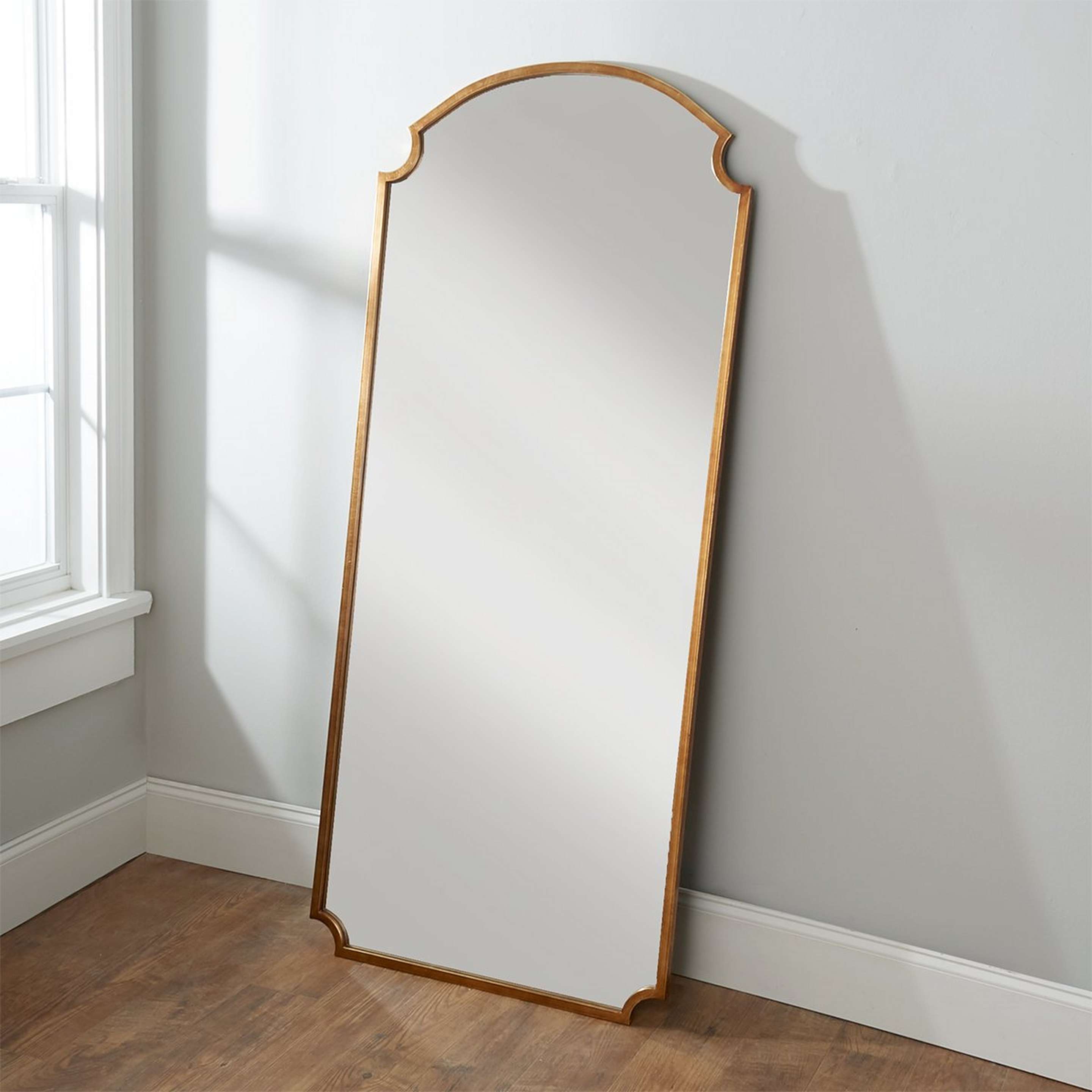 A Elevated Elegance Floor Mirror with Gold color