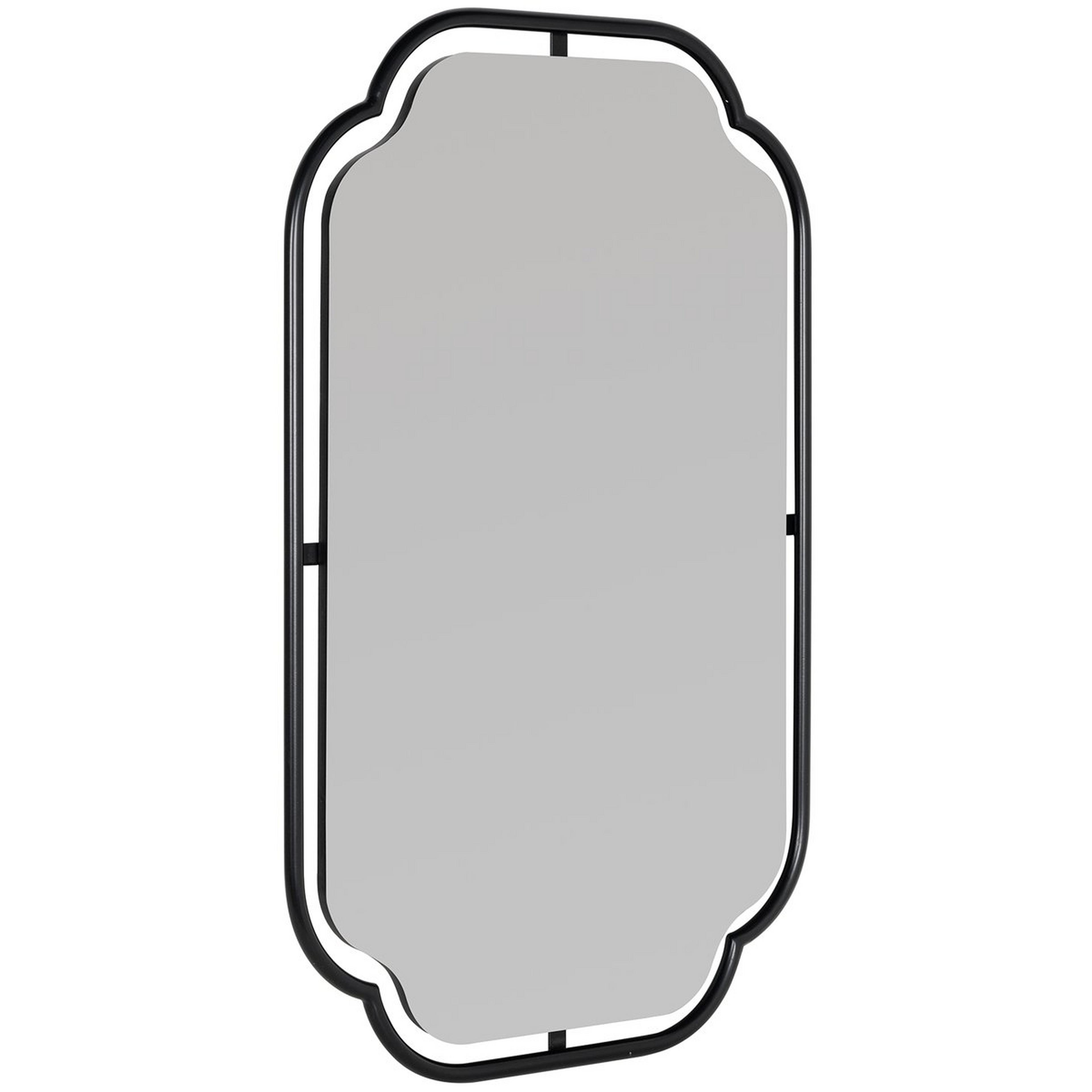 A Gilded Finery Mirror with Matte Black color