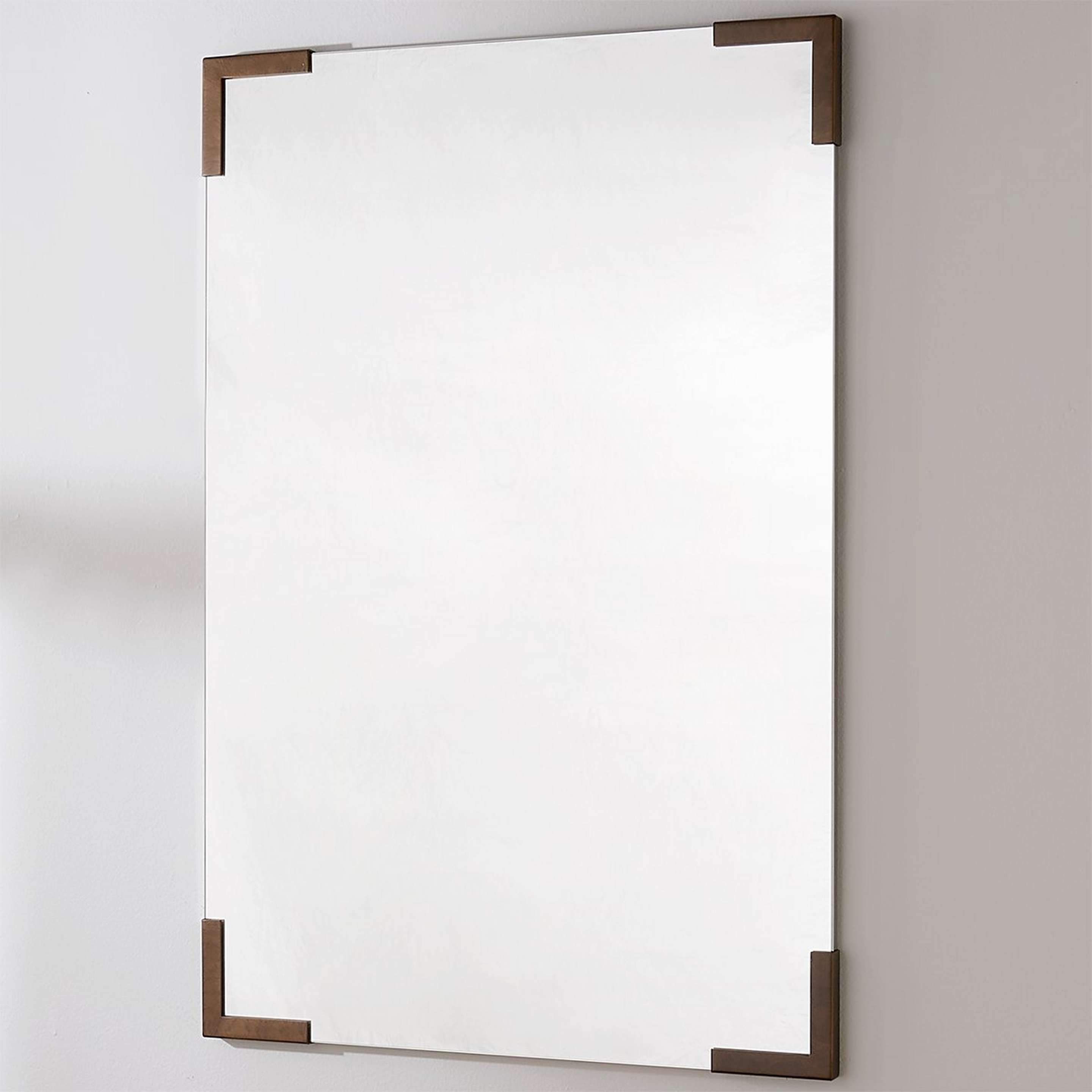 A Brass Corner Mirror with Antique Brass color