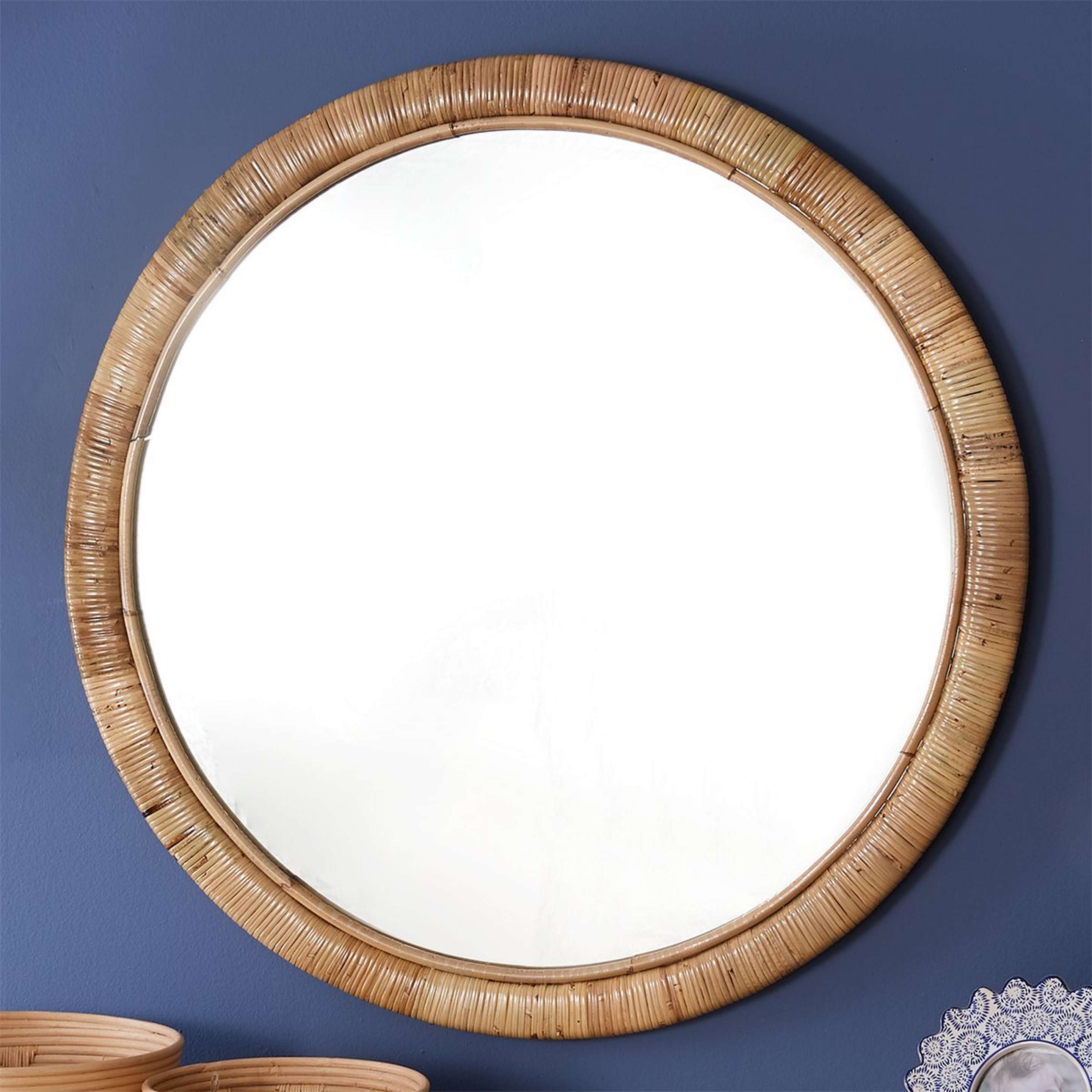 A Coronado Mirror with Natural Rattan color